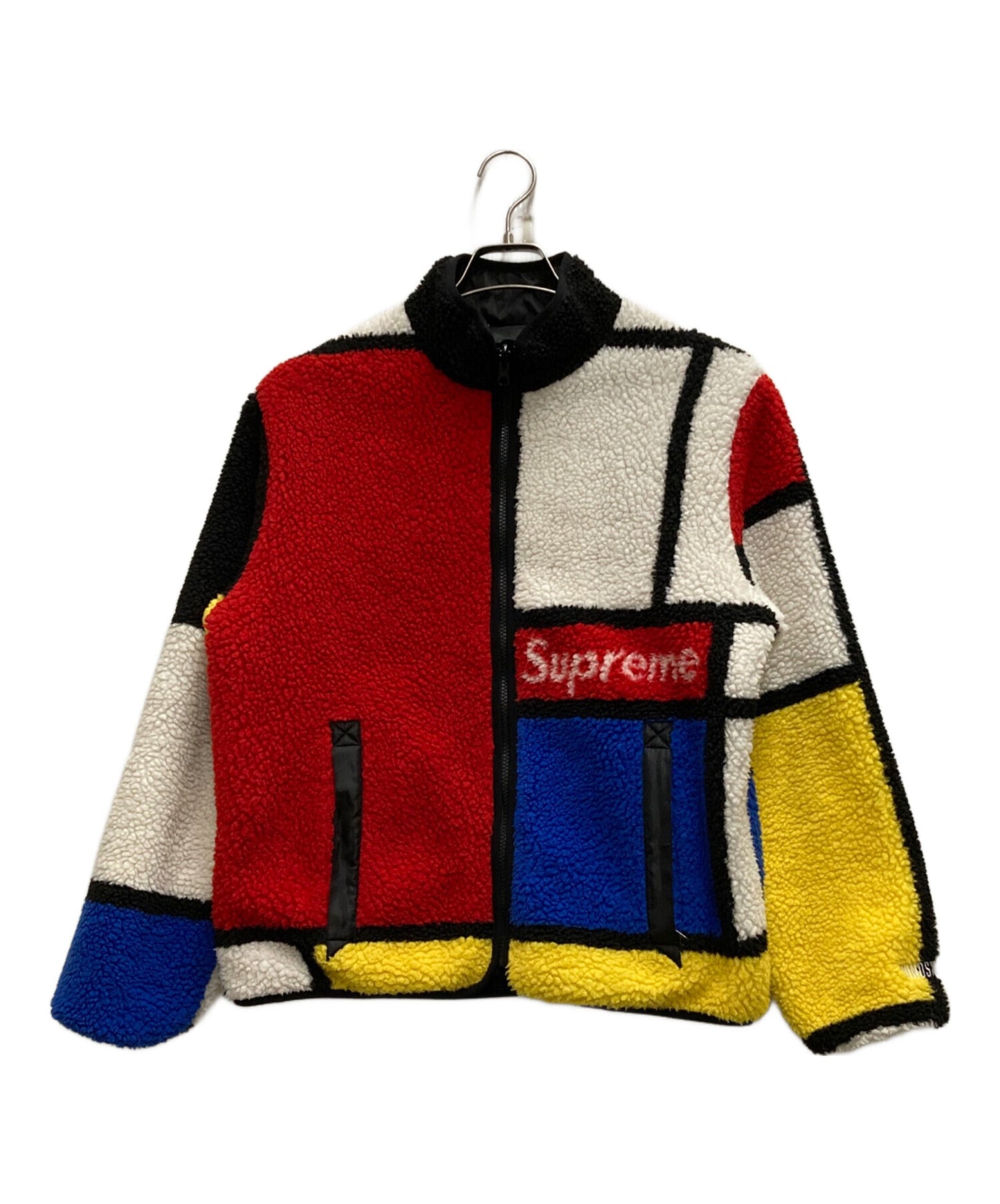 [Pre-owned] SUPREME reversible colorblocked fleece jacket