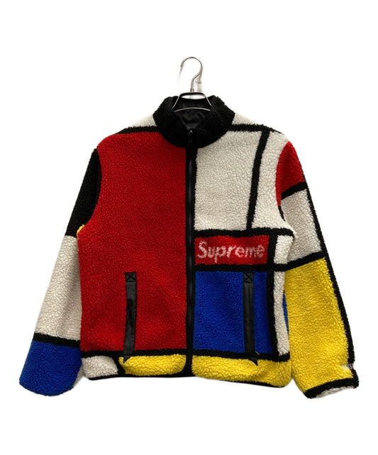 [Pre-owned] SUPREME reversible colorblocked fleece jacket