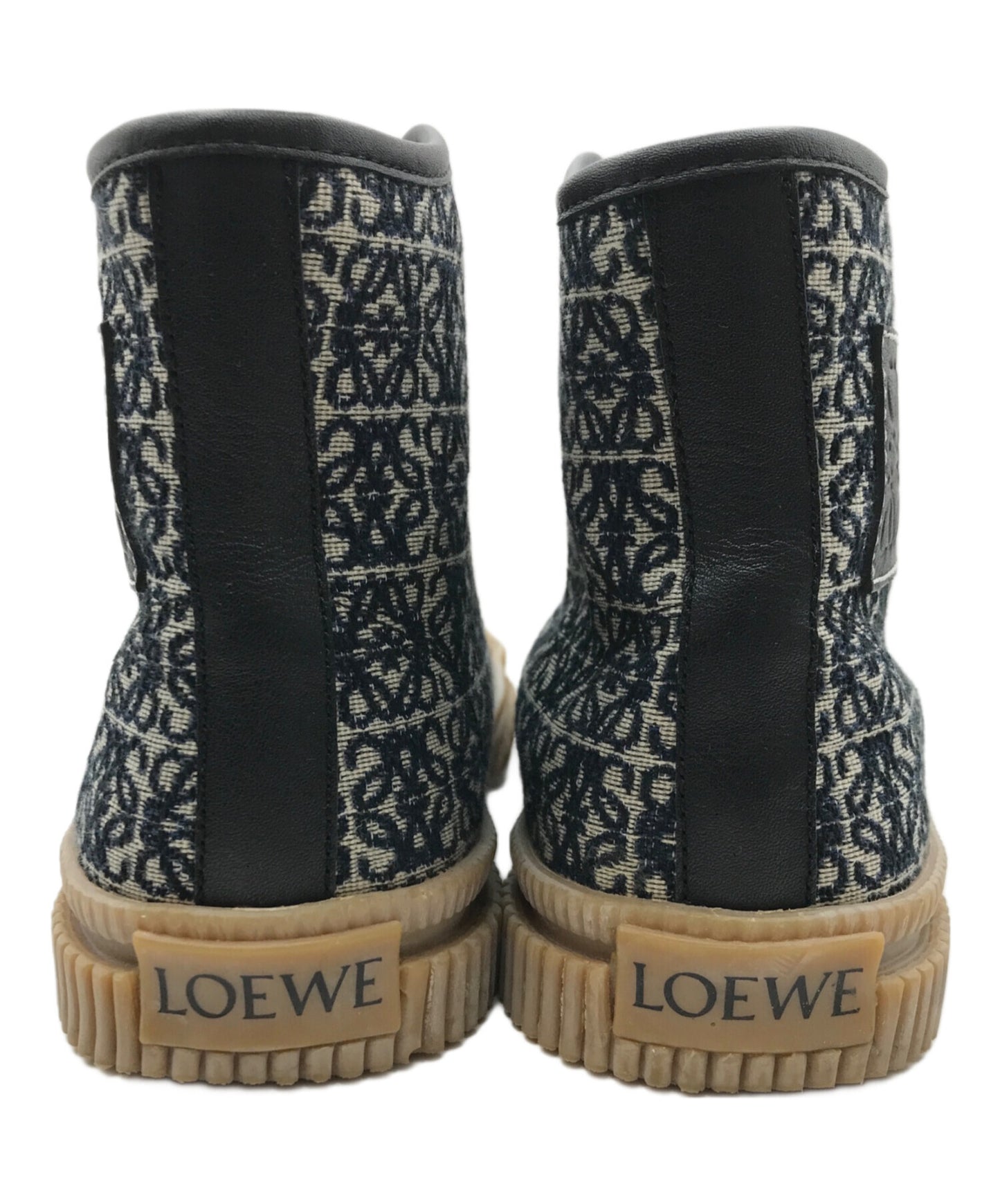 [Pre-owned] LOEWE Anagram Canvas Leather High Cut Sneakers 822106