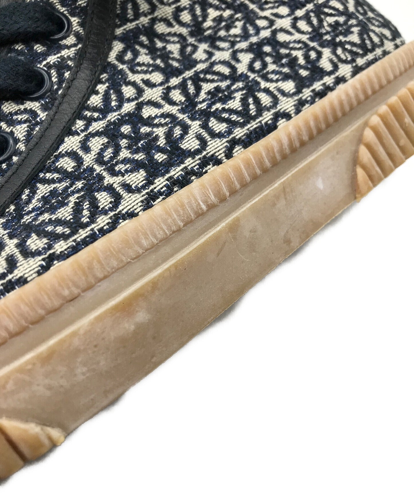 [Pre-owned] LOEWE Anagram Canvas Leather High Cut Sneakers 822106