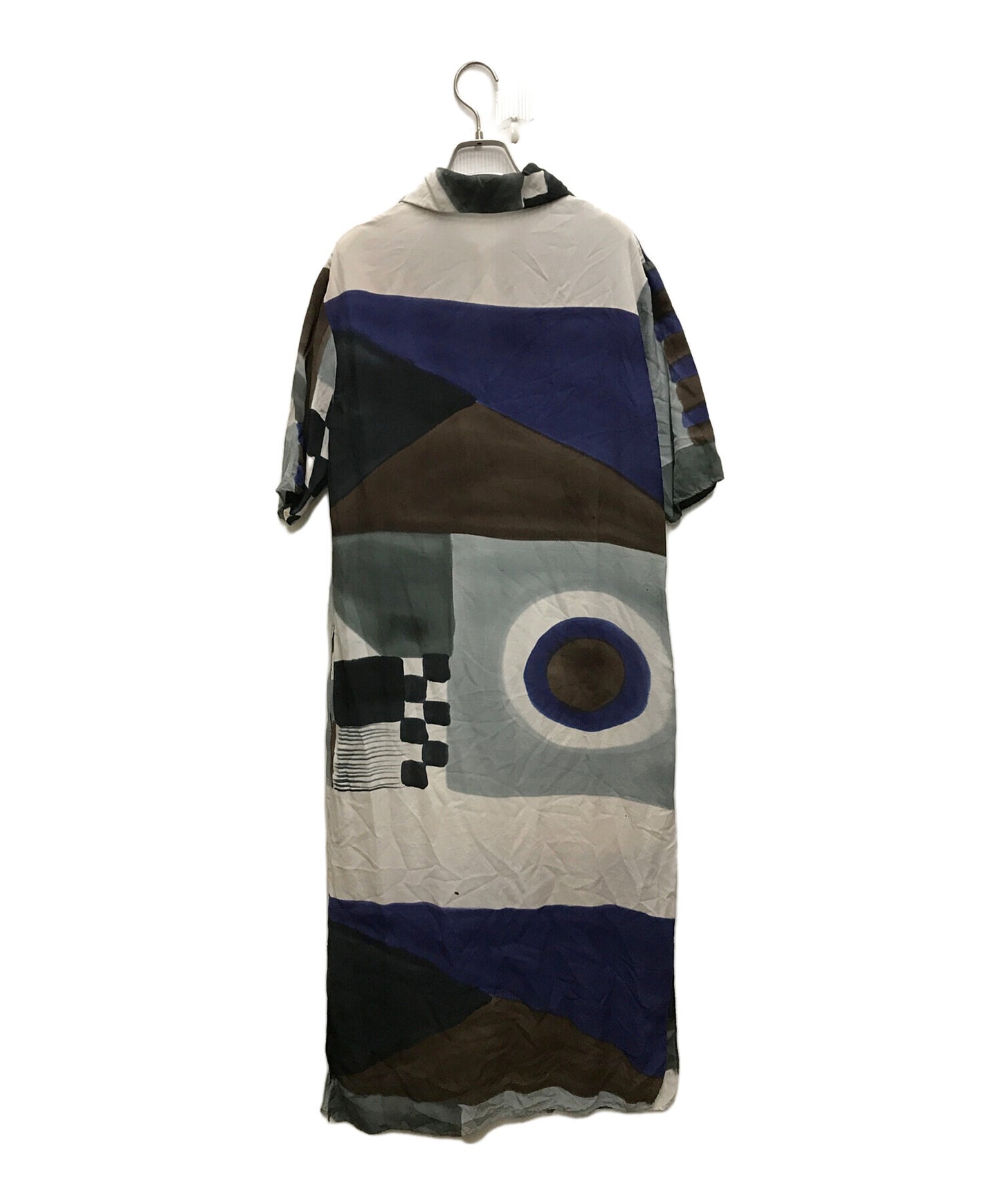 [Pre-owned] ISSEY MIYAKE Silk dress with all-over pattern