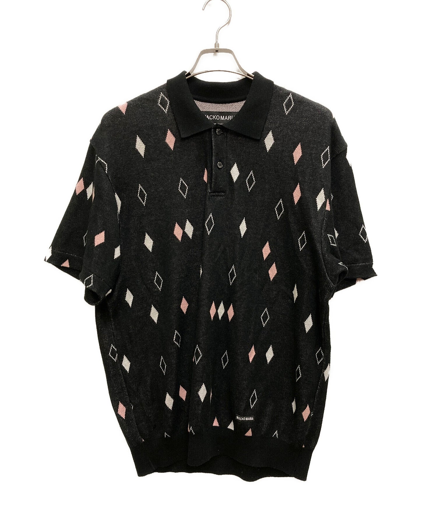[Pre-owned] WACKO MARIA DIAMOND JACQUARD KNIT POLO SHIRT