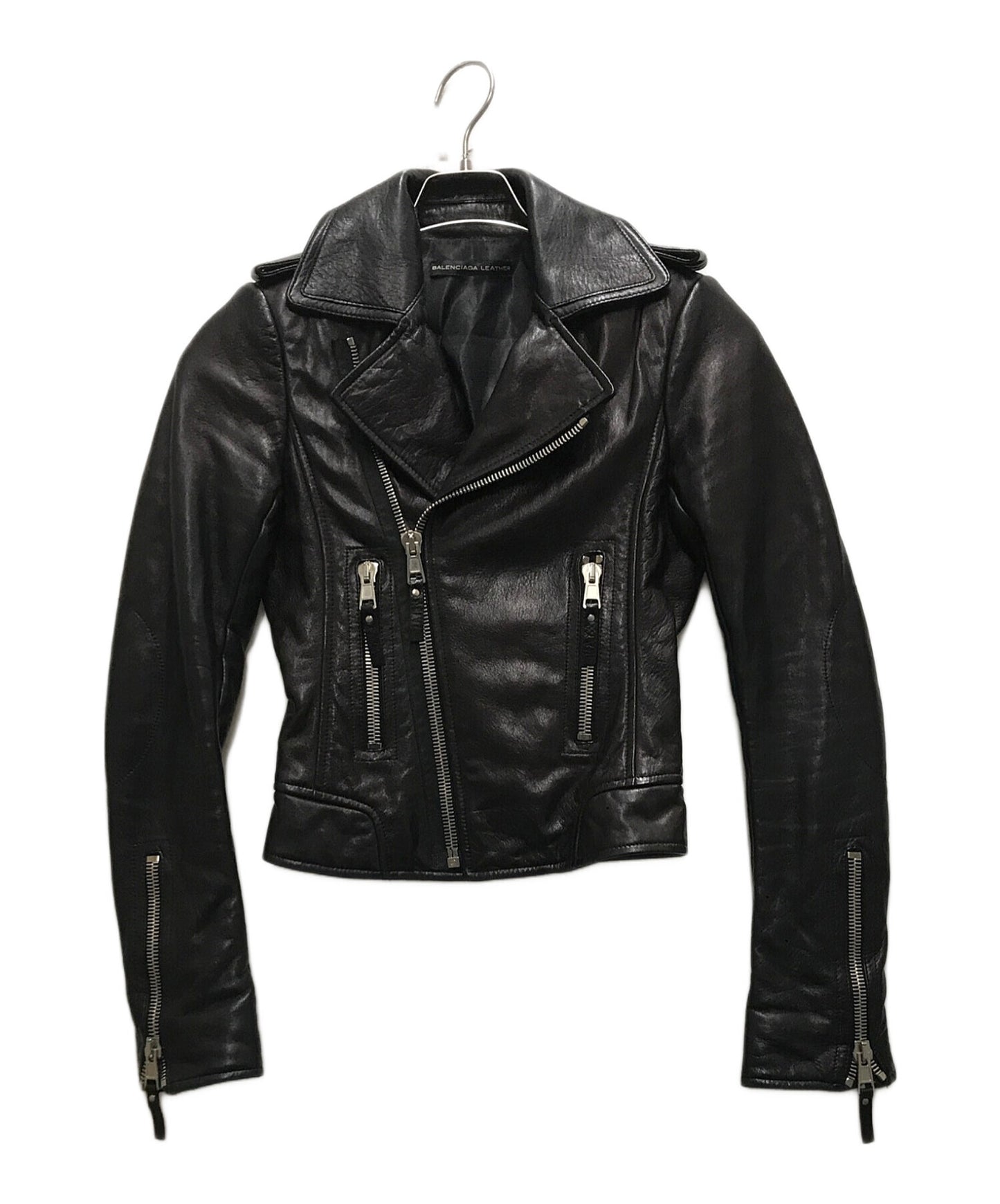 [Pre-owned] BALENCIAGA Leather Double Rider Jacket 256302