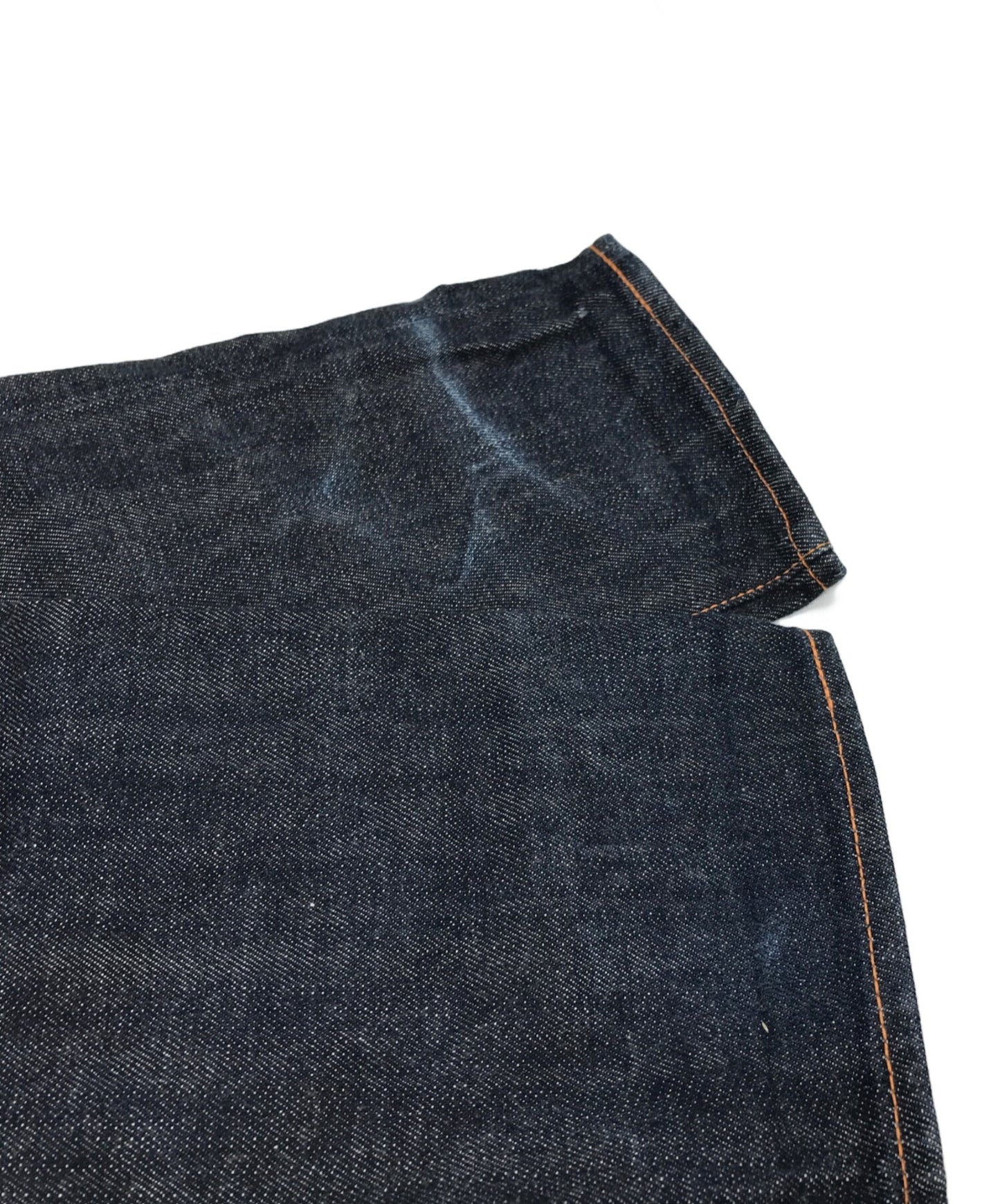 [Pre-owned] EVISU  Lot 2000T Cellbitch seagull painted denim pants, button fly, dark blue crotch ribbing, slim tapered fit 2000T