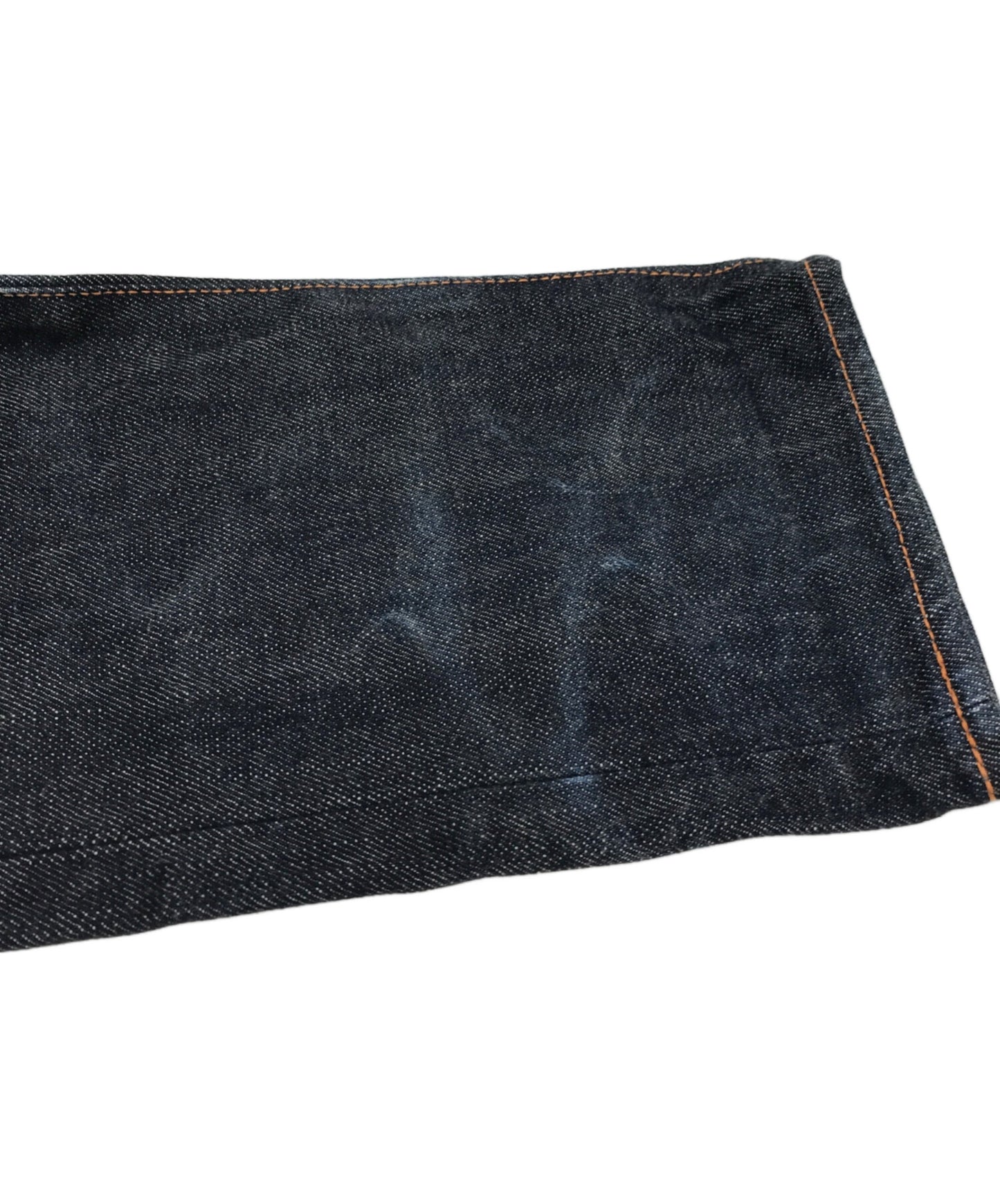 [Pre-owned] EVISU  Lot 2000T Cellbitch seagull painted denim pants, button fly, dark blue crotch ribbing, slim tapered fit 2000T