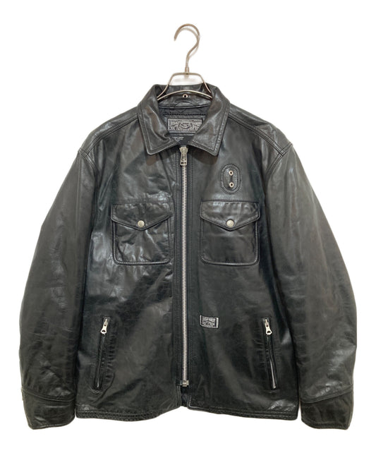 [Pre-owned] NEIGHBORHOOD Police Leather Riders Jacket TSNH-JK-M01