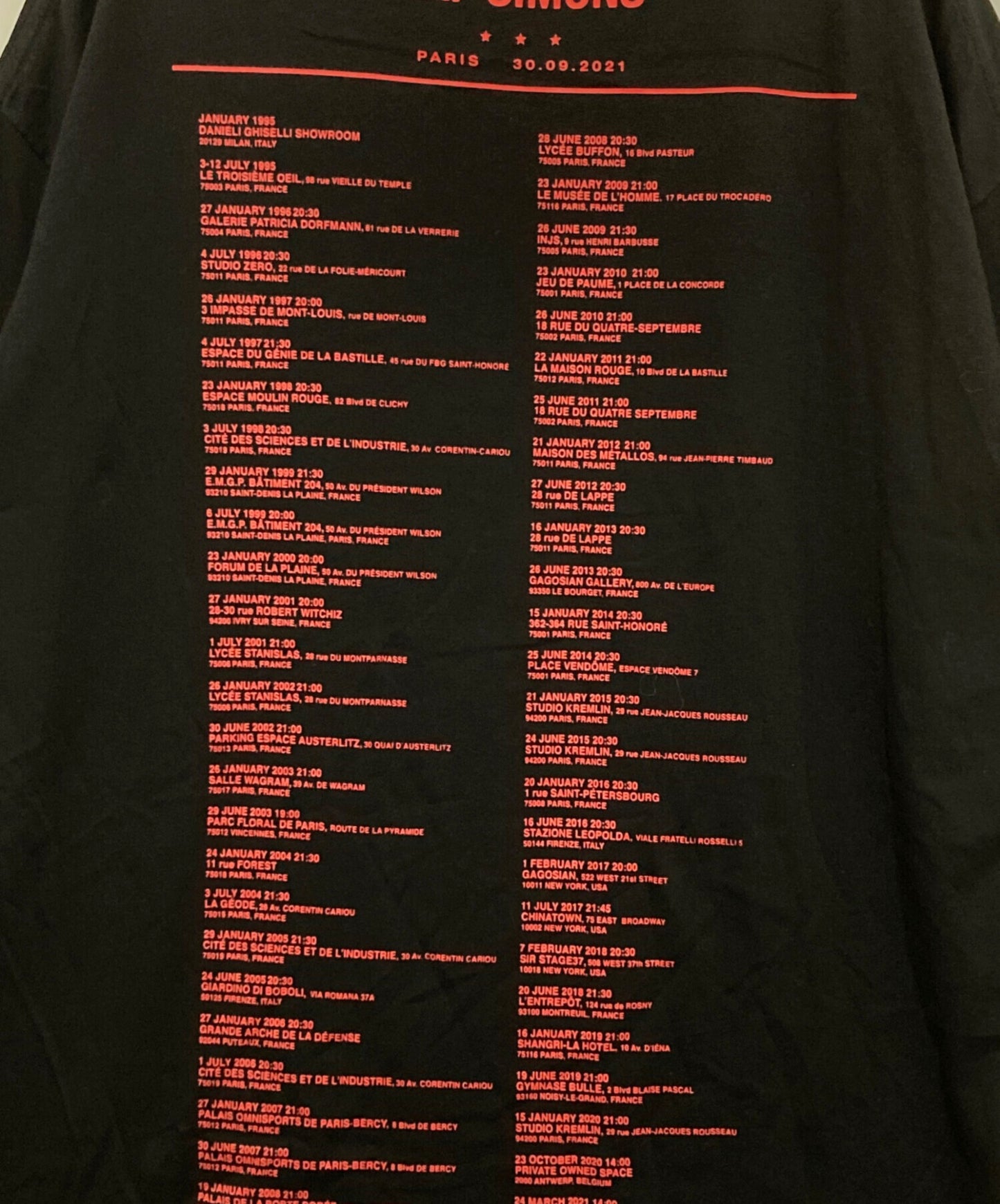 [Pre-owned] RAF SIMONS TOUR Oversized T-shirt 221-M125