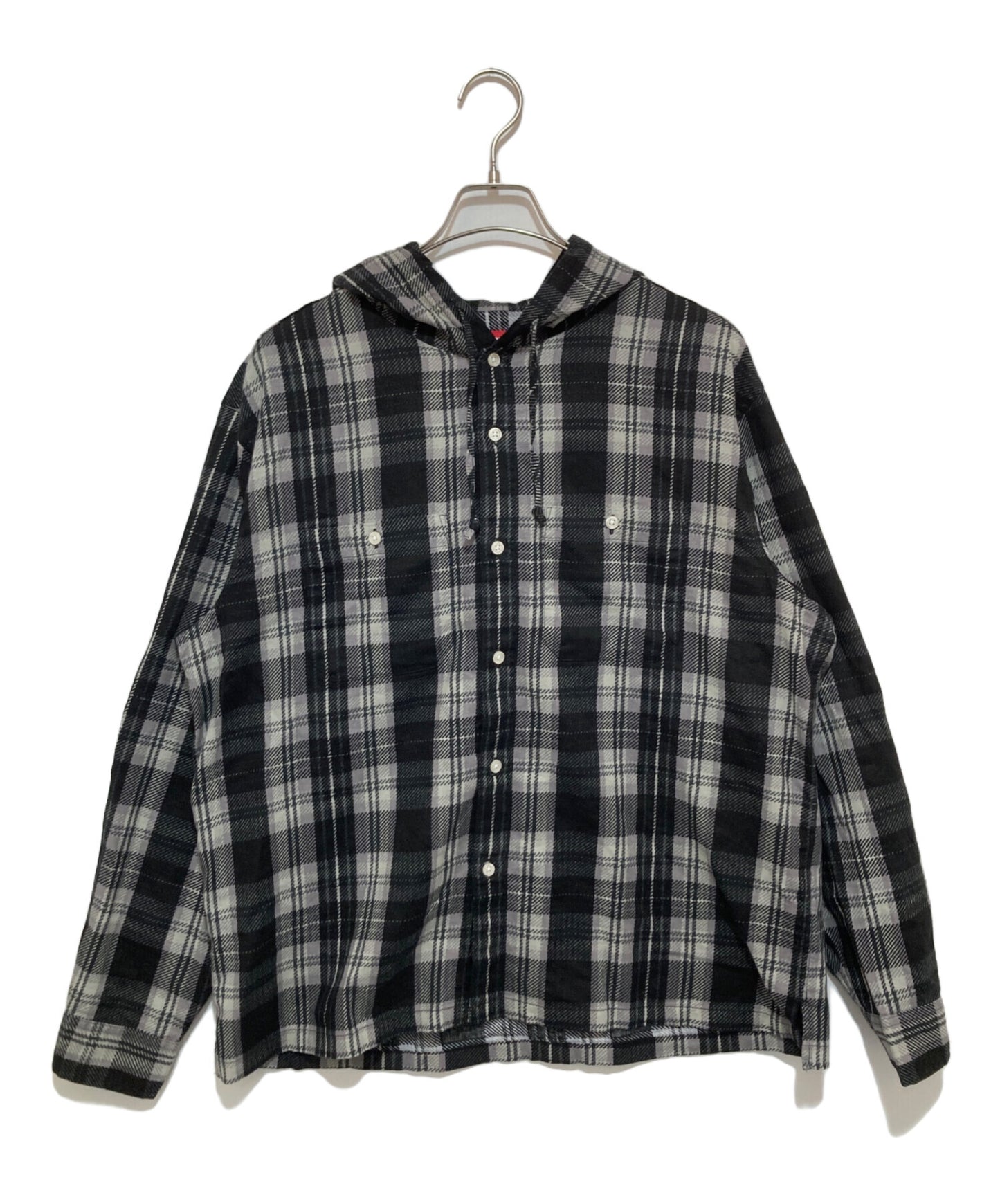 [Pre-owned] SUPREME Printed Hooded Flannel Shirt
