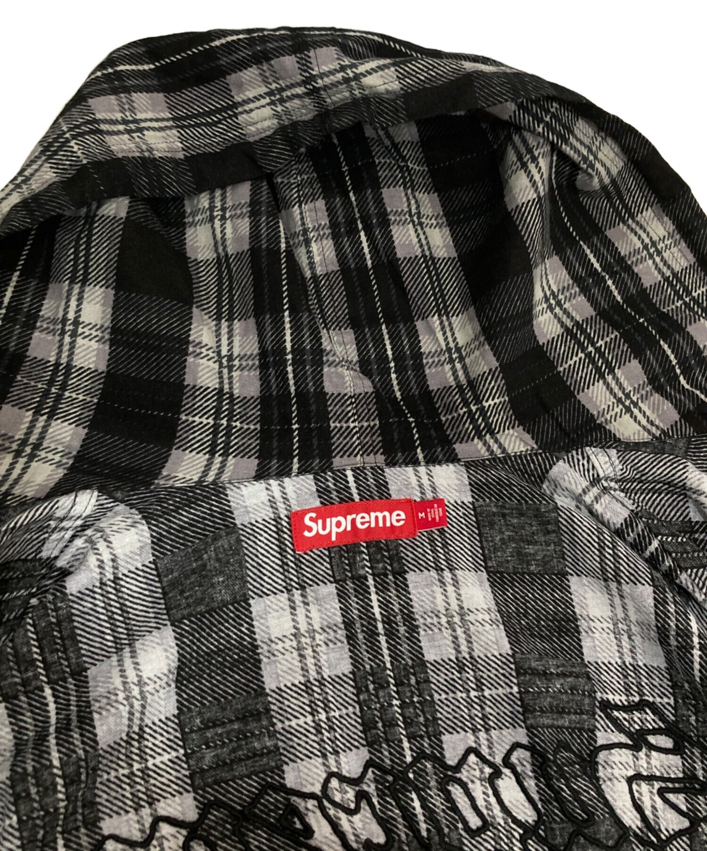 [Pre-owned] SUPREME Printed Hooded Flannel Shirt