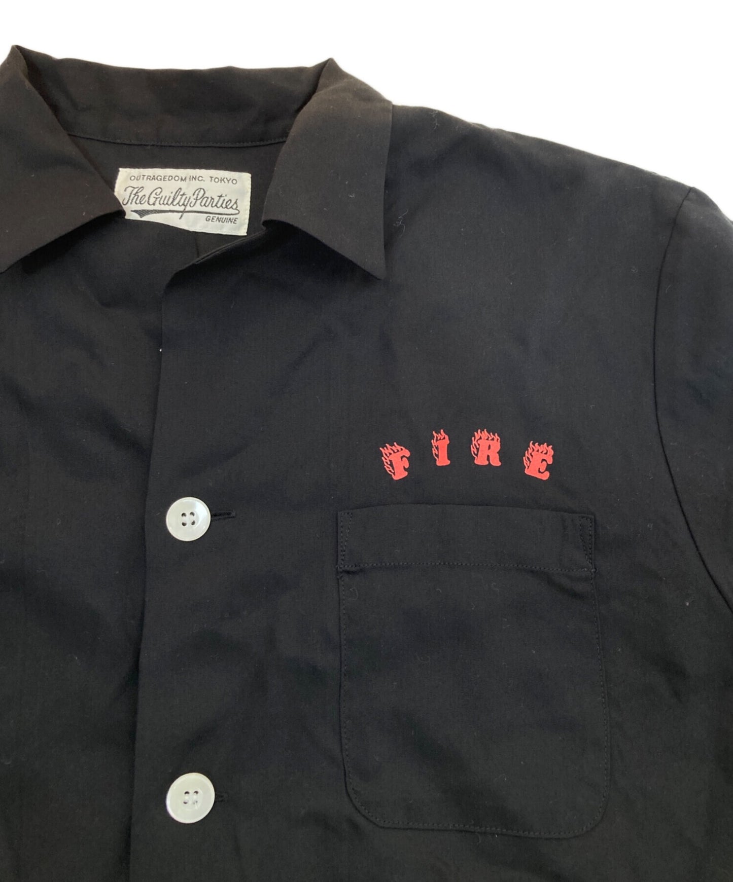 [Pre-owned] WACKO MARIA FIRE print open collar shirt short sleeve shirt