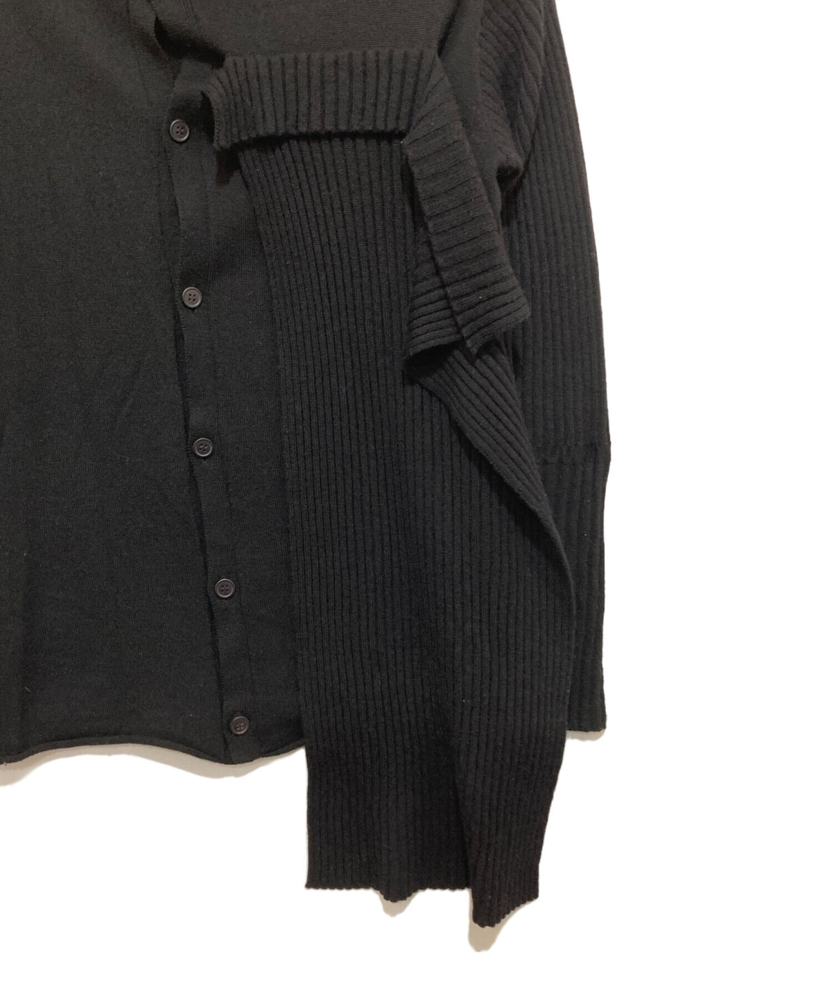 [Pre-owned] YOHJI YAMAMOTO PLAIN RIB FRONT D CLOTH CARDIGAN Ribbed cardigan F0-K32-183 F0-K32-183