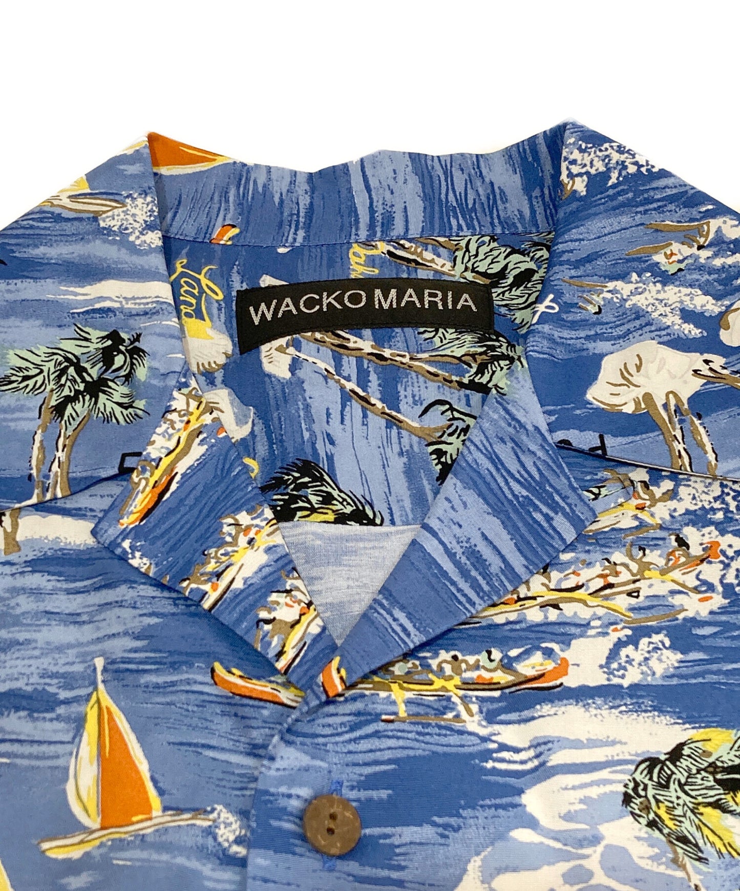 [Pre-owned] WACKO MARIA HAWAIIAN SHIRT BLUE (Hawaiian Shirt/Aloha Shirt/All-Patterned Shirt) 25sse-wms-hi04