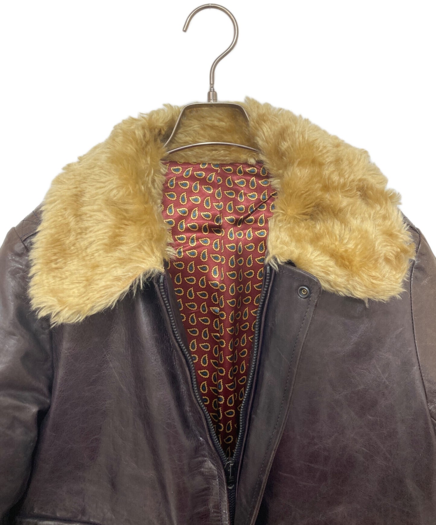 [Pre-owned] NUMBER (N)INE 03AW cart period leather down puffer flight jacket