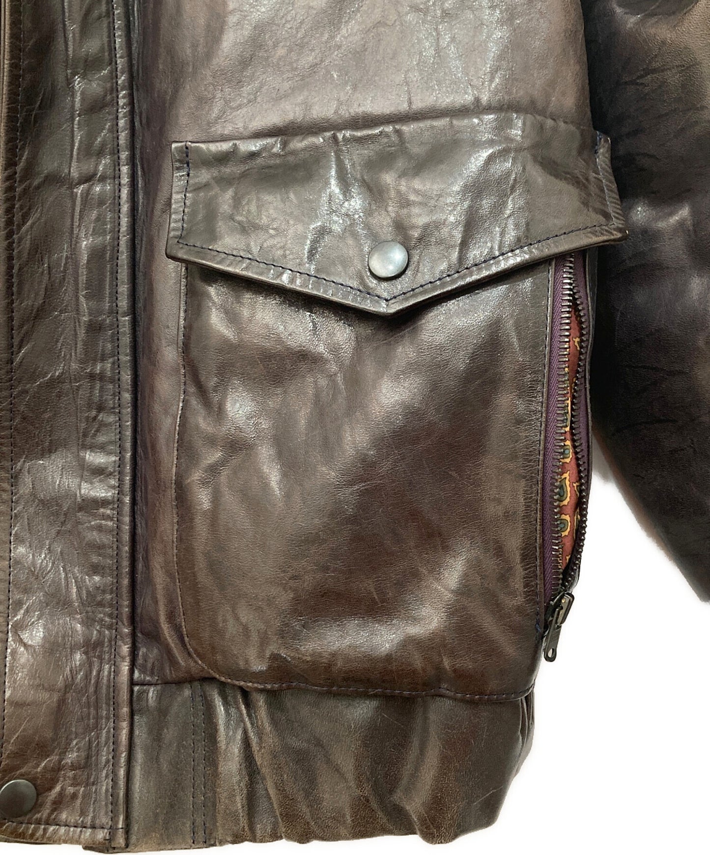 [Pre-owned] NUMBER (N)INE 03AW cart period leather down puffer flight jacket
