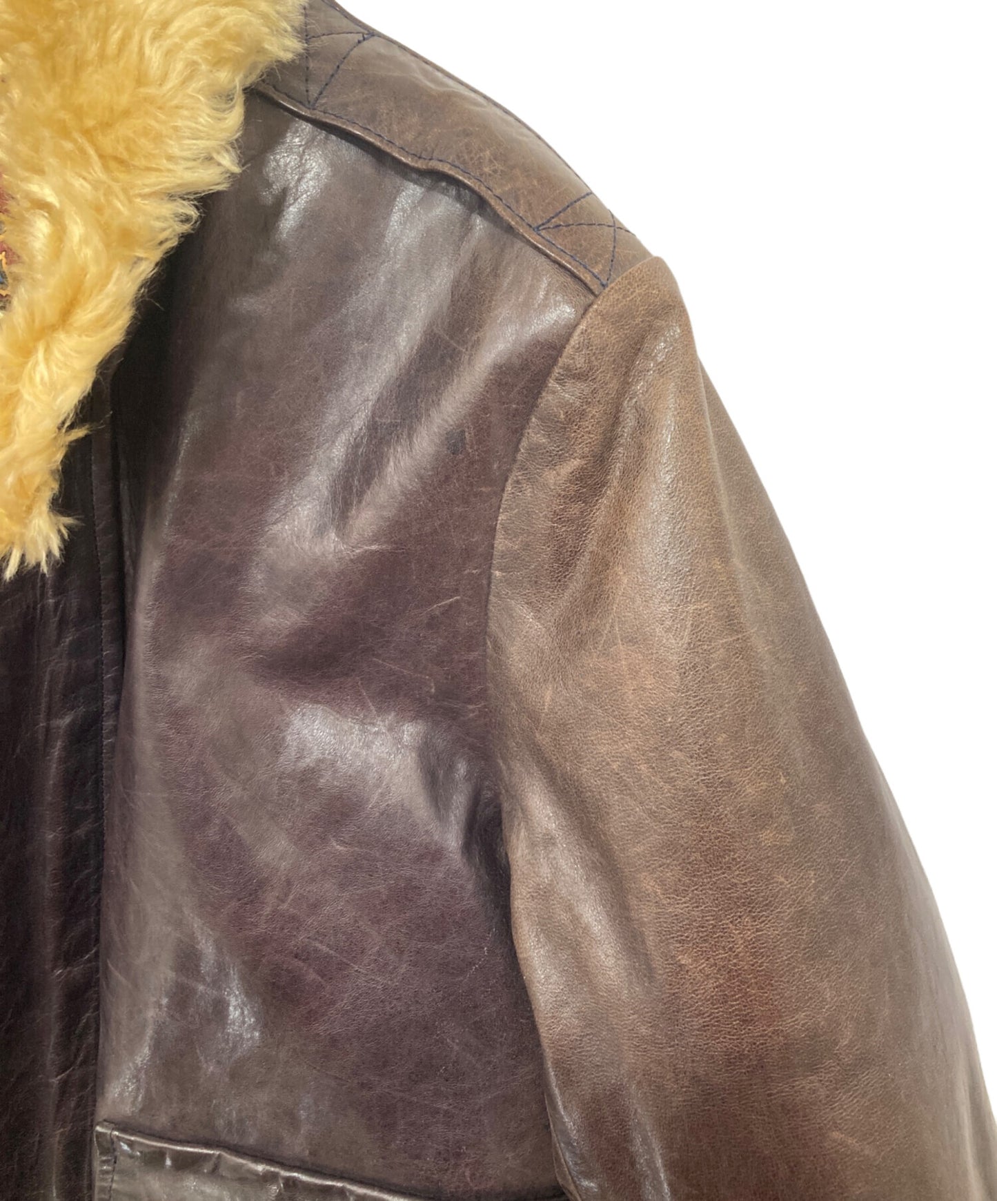 [Pre-owned] NUMBER (N)INE 03AW cart period leather down puffer flight jacket