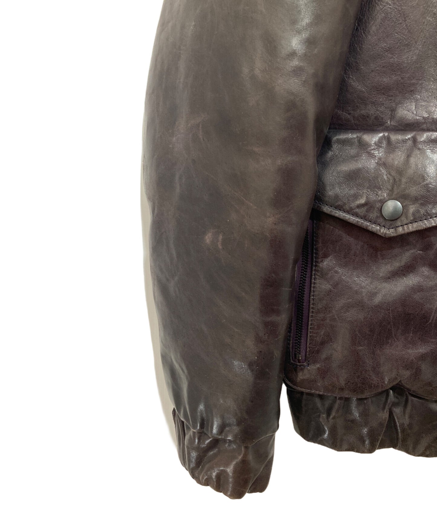 [Pre-owned] NUMBER (N)INE 03AW cart period leather down puffer flight jacket