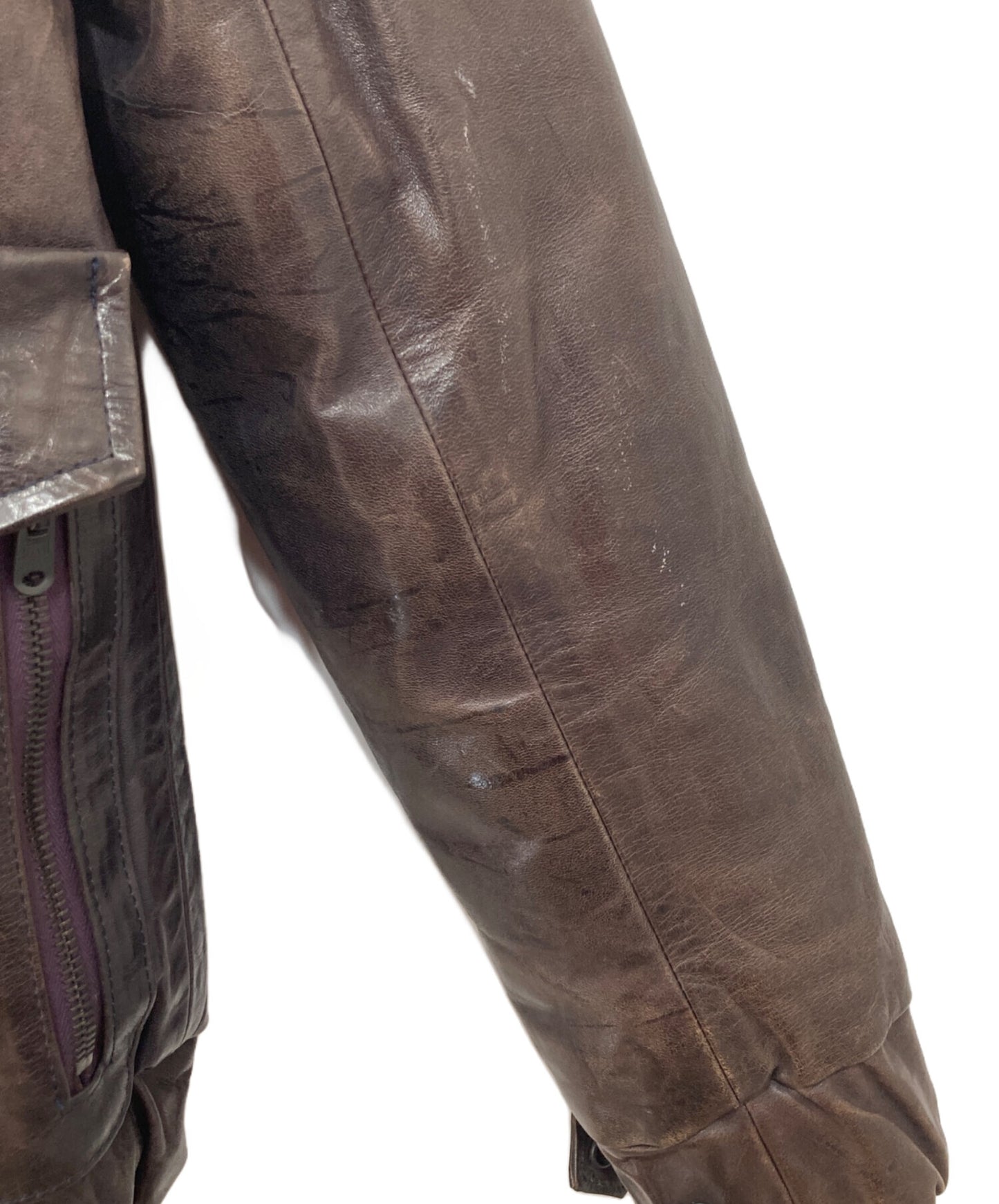 [Pre-owned] NUMBER (N)INE 03AW cart period leather down puffer flight jacket