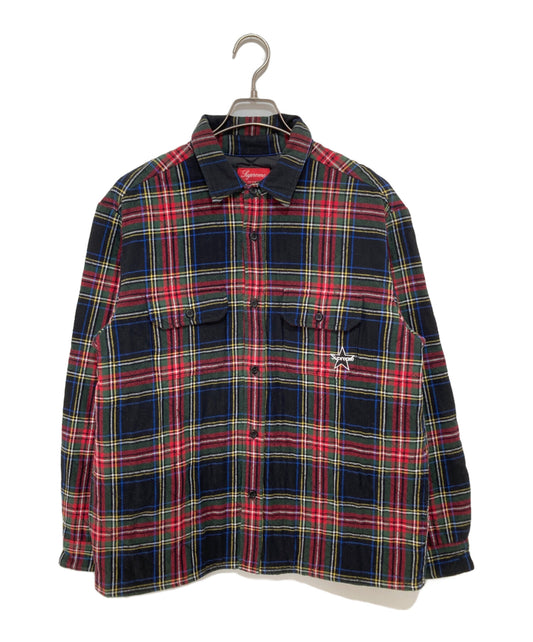 [Pre-owned] SUPREME Quilted Plaid Flannel Shirt 21FW