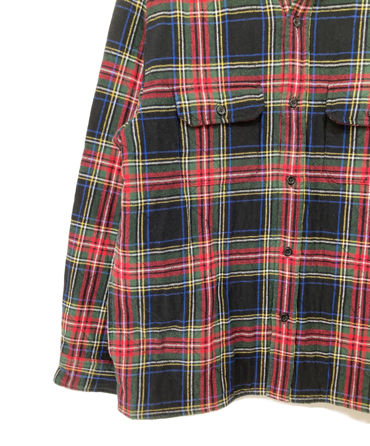 [Pre-owned] SUPREME Quilted Plaid Flannel Shirt 21FW