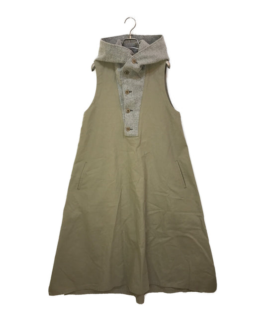 [Pre-owned] Y's Cotton Switching Sleeveless Flare Dress YE-D15-803