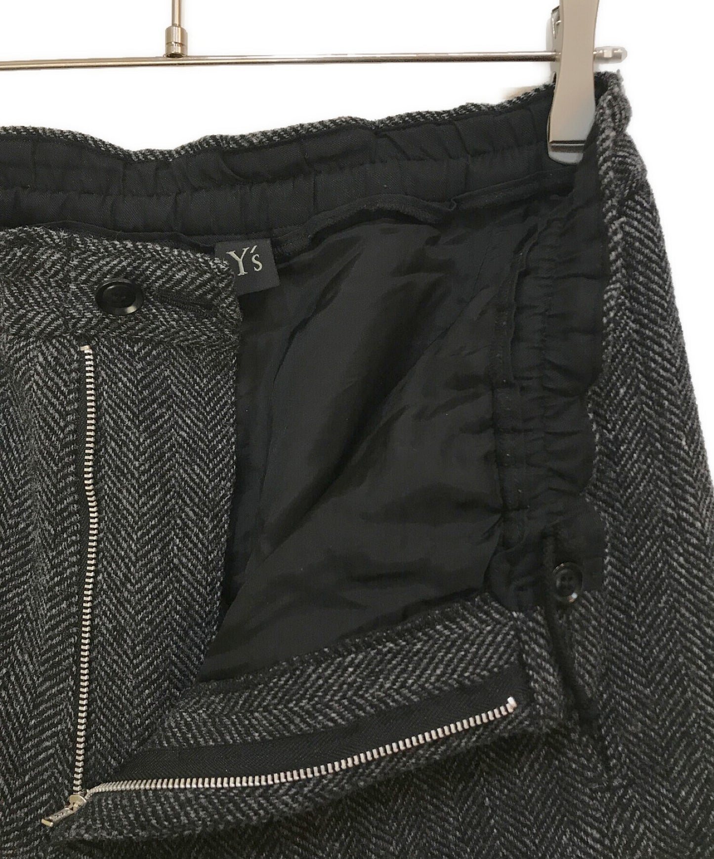 [Pre-owned] Y's Wool herringbone pants with hem zipper YE-P09-107