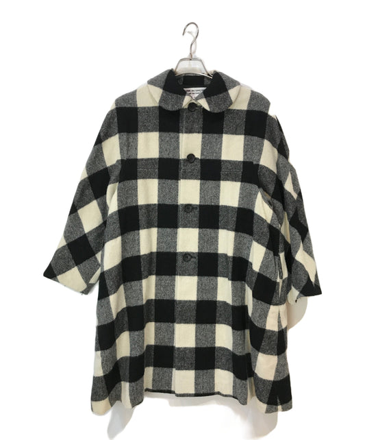 [Pre-owned] COMME des GARCONS COMME des GARCONS 14AW Wool blend check round collar coat RN-C008