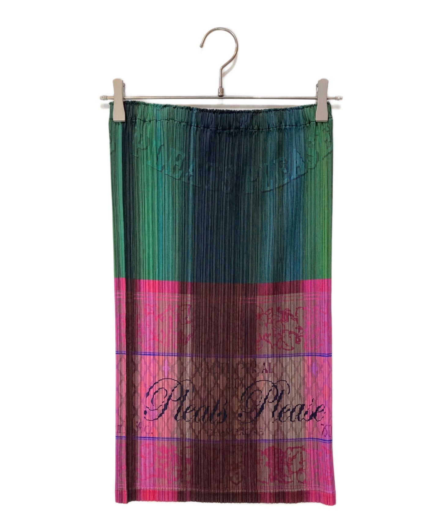 [Pre-owned] PLEATS PLEASE Pleated skirt with champagne bottle pattern PP83-JG672