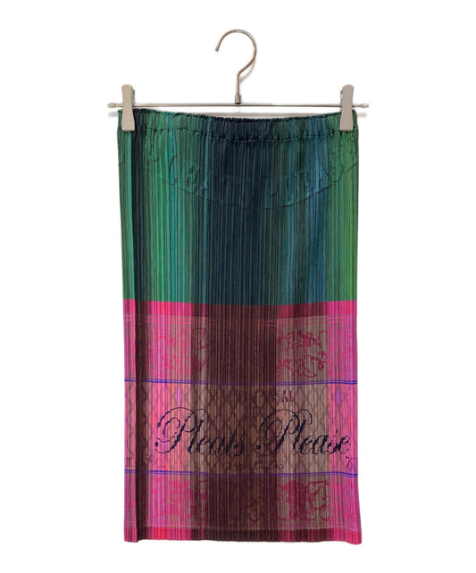 [Pre-owned] PLEATS PLEASE Pleated skirt with champagne bottle pattern PP83-JG672