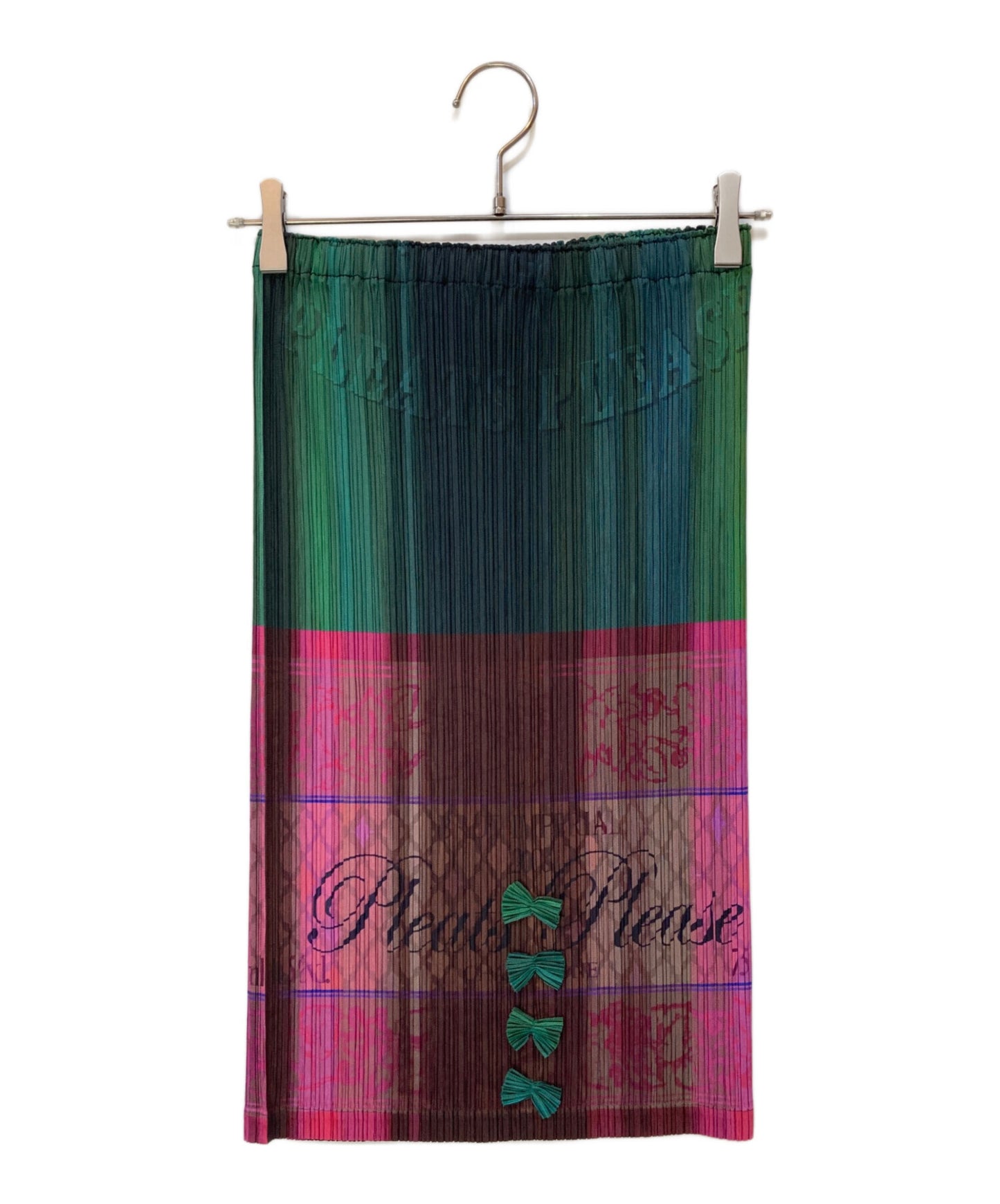 [Pre-owned] PLEATS PLEASE Pleated skirt with champagne bottle pattern PP83-JG672