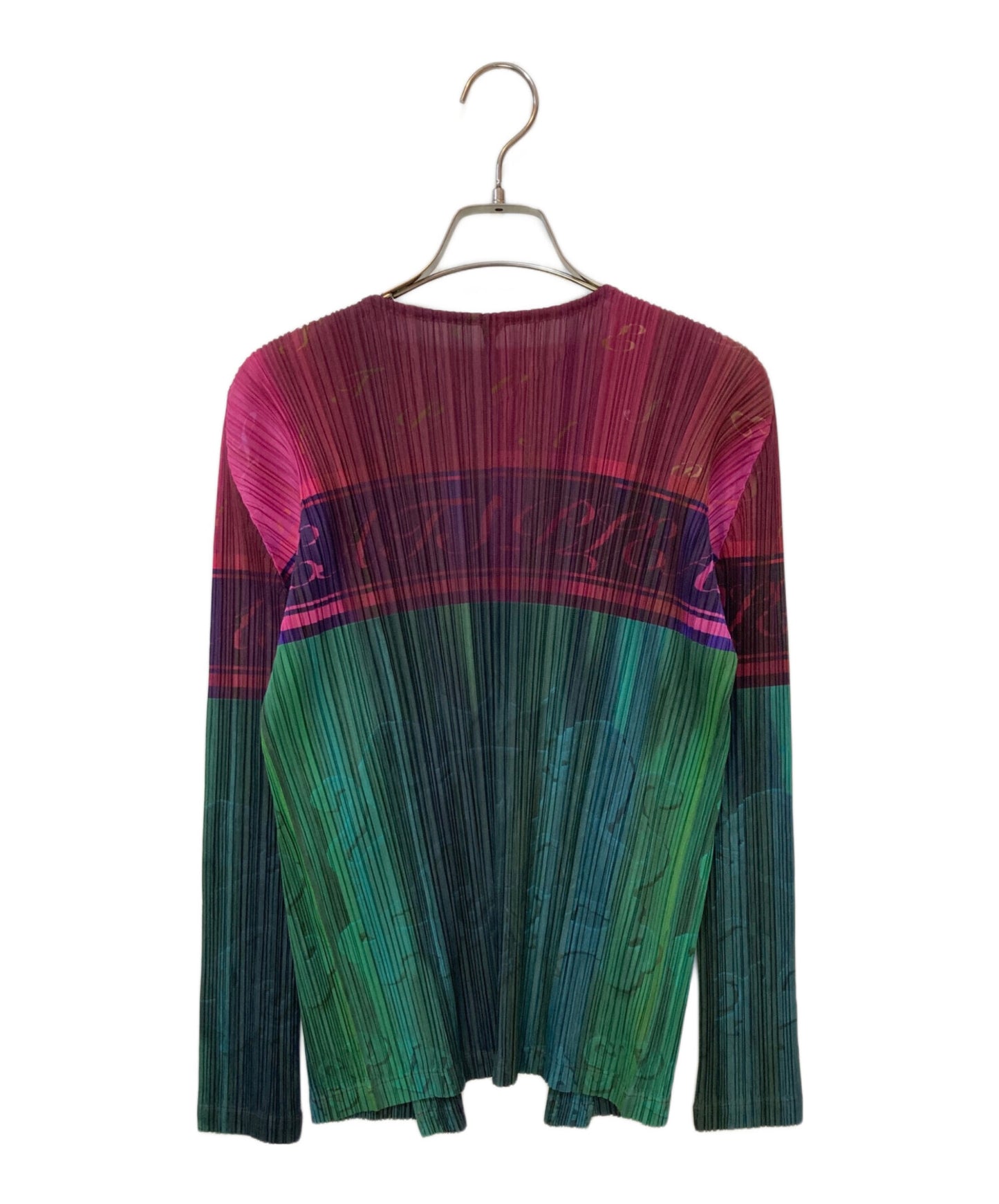 [Pre-owned] PLEATS PLEASE Pleated cardigan with champagne bottle pattern PP83-J0674