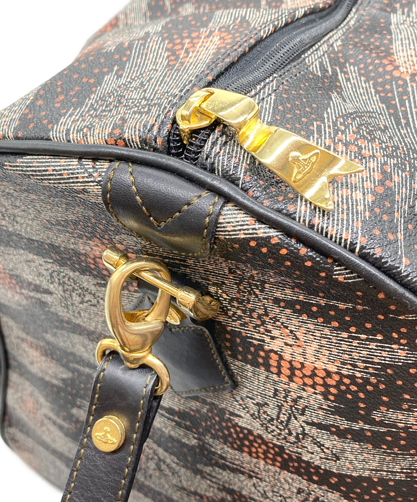 [Pre-owned] Vivienne Westwood Orb Graphic Boston Bag