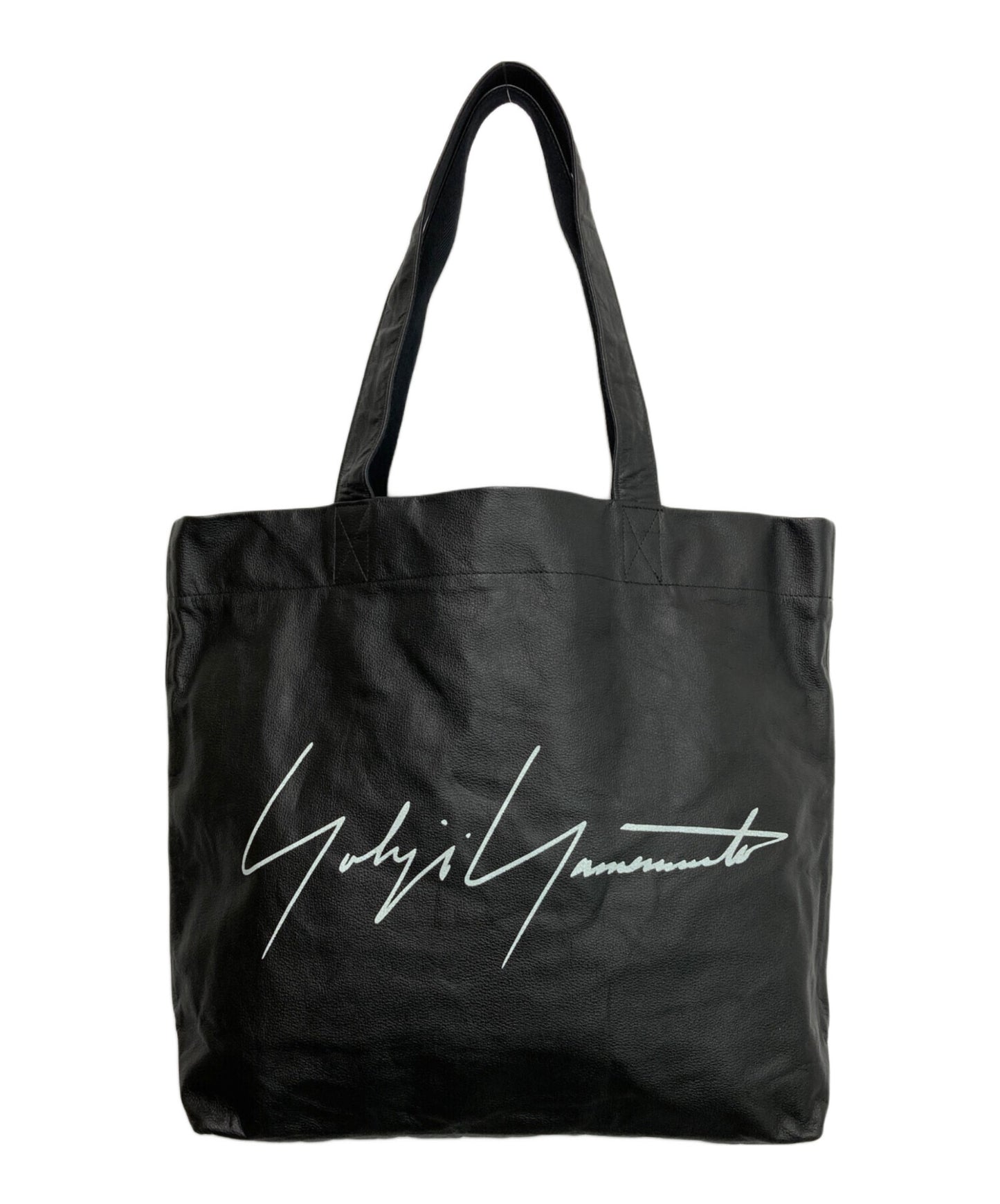 [Pre-owned] YOHJI YAMAMOTO Big Logo Novelty Leather Tote Bag