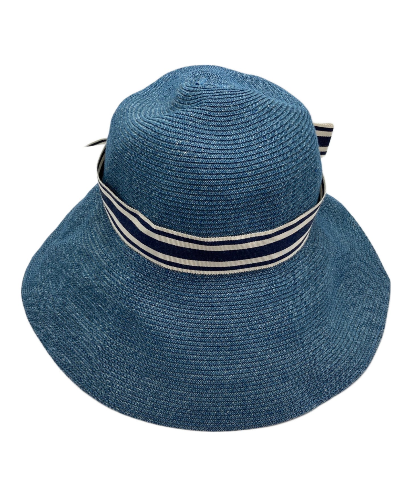 [Pre-owned] Vivienne Westwood Straw hat with orb-embroidered ribbon