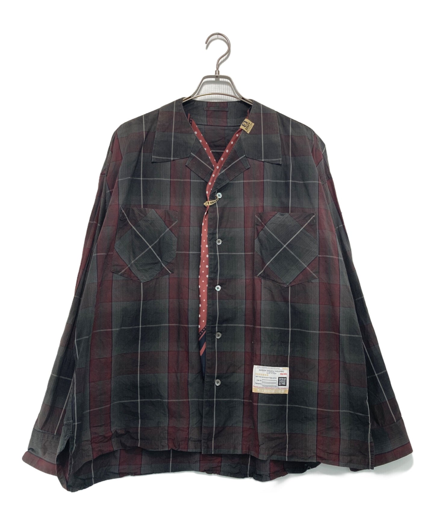 [Pre-owned] Maison MIHARA YASUHIRO Scarf Detail Check Docking Shirt A08SH071
