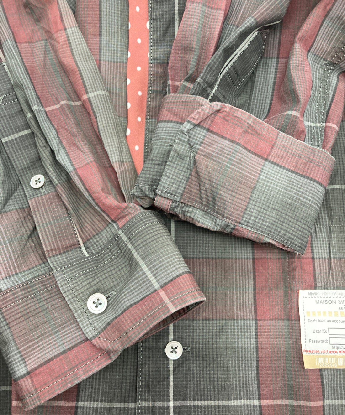 [Pre-owned] Maison MIHARA YASUHIRO Scarf Detail Check Docking Shirt A08SH071