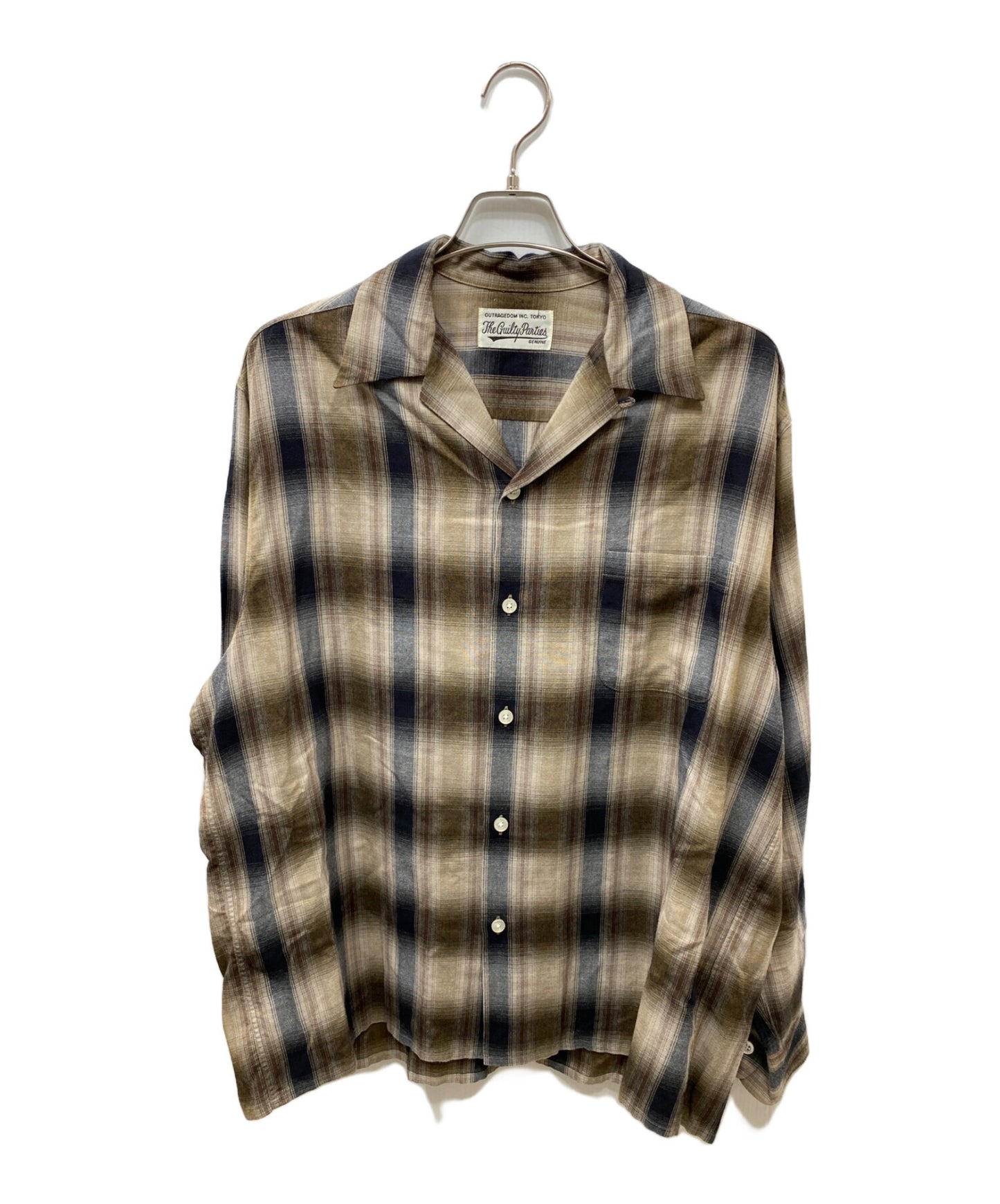 [Pre-owned] WACKO MARIA OMBRE CHECK OPEN COLLAR SHIRT L/S TYPE-4