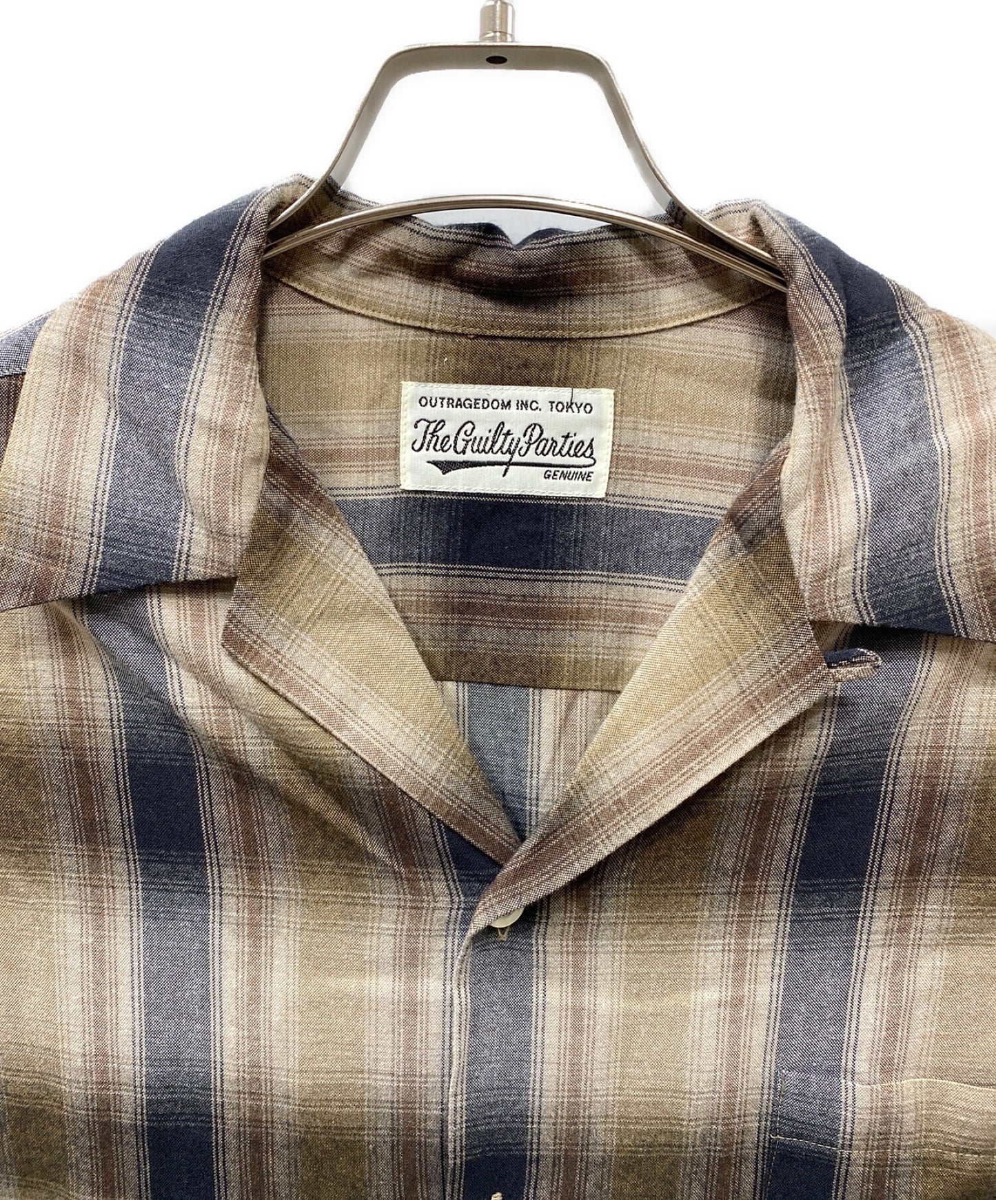 [Pre-owned] WACKO MARIA OMBRE CHECK OPEN COLLAR SHIRT L/S TYPE-4