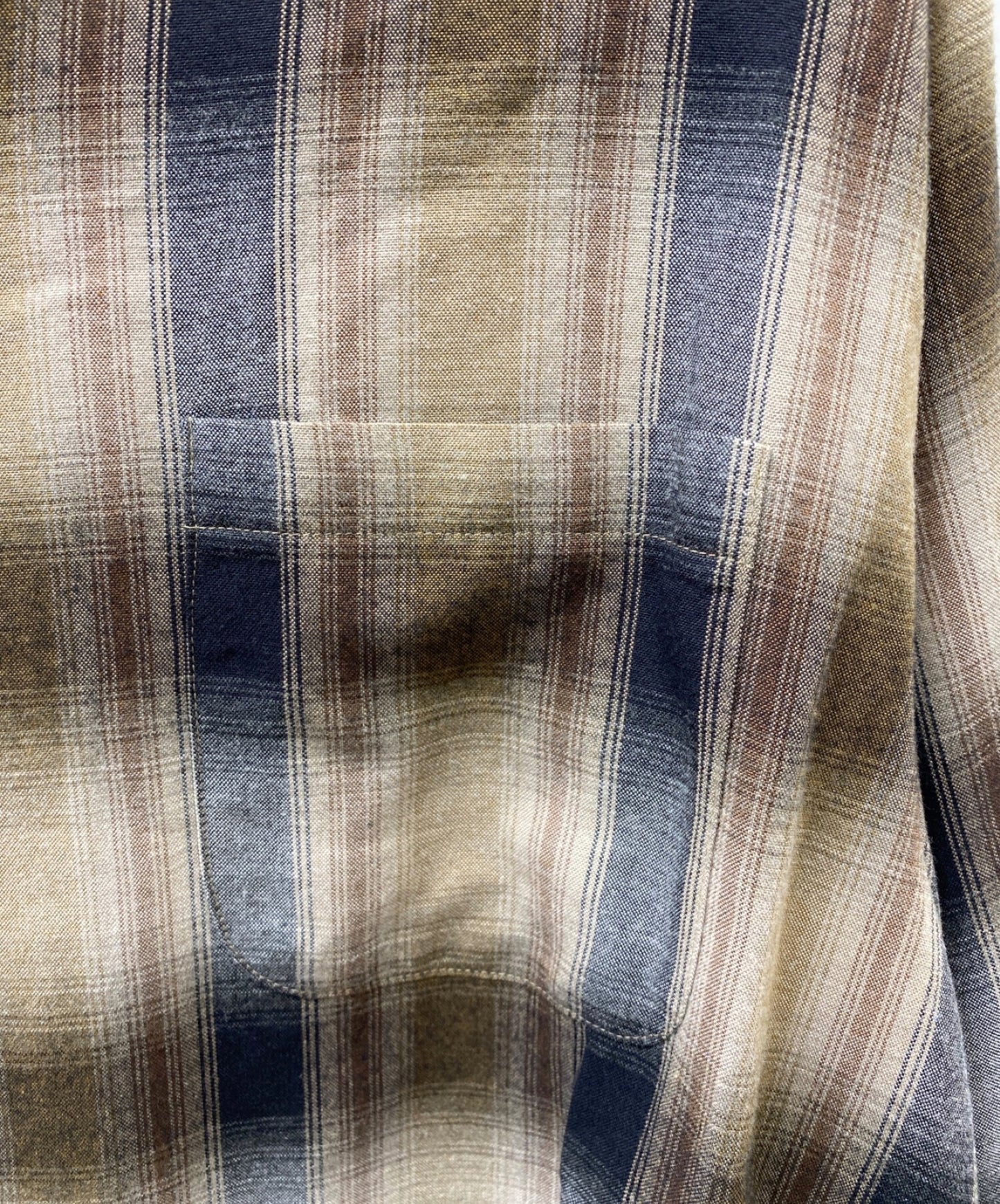 [Pre-owned] WACKO MARIA OMBRE CHECK OPEN COLLAR SHIRT L/S TYPE-4