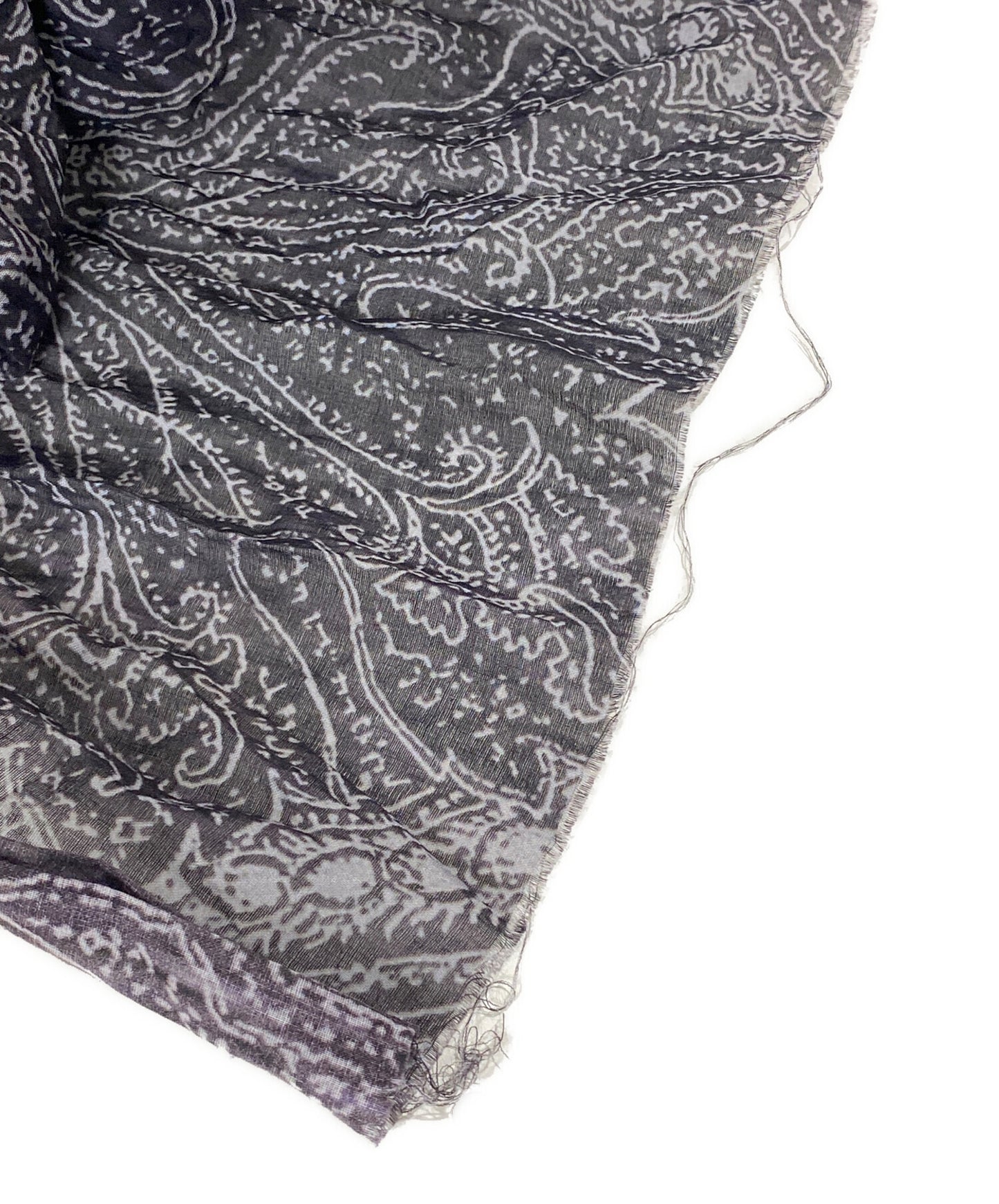 [Pre-owned] YOHJI YAMAMOTO Paisley Pattern Cotton and Linen Scarf FH-L08-064