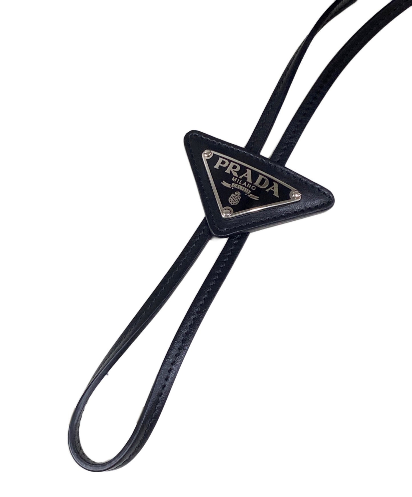 [Pre-owned] PRADA Logo Plate Denim Bucket Hat 1HC250