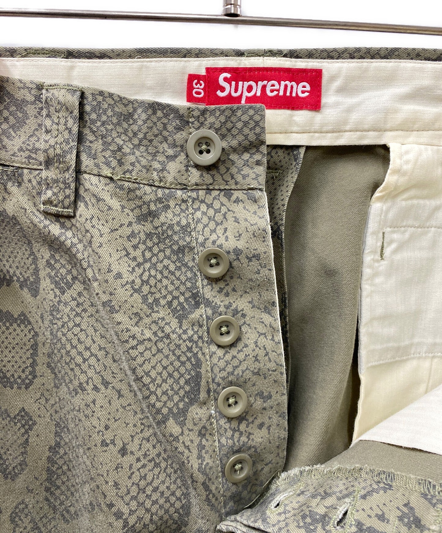 [Pre-owned] SUPREME 24SS Snake Print Chino Pant Olive