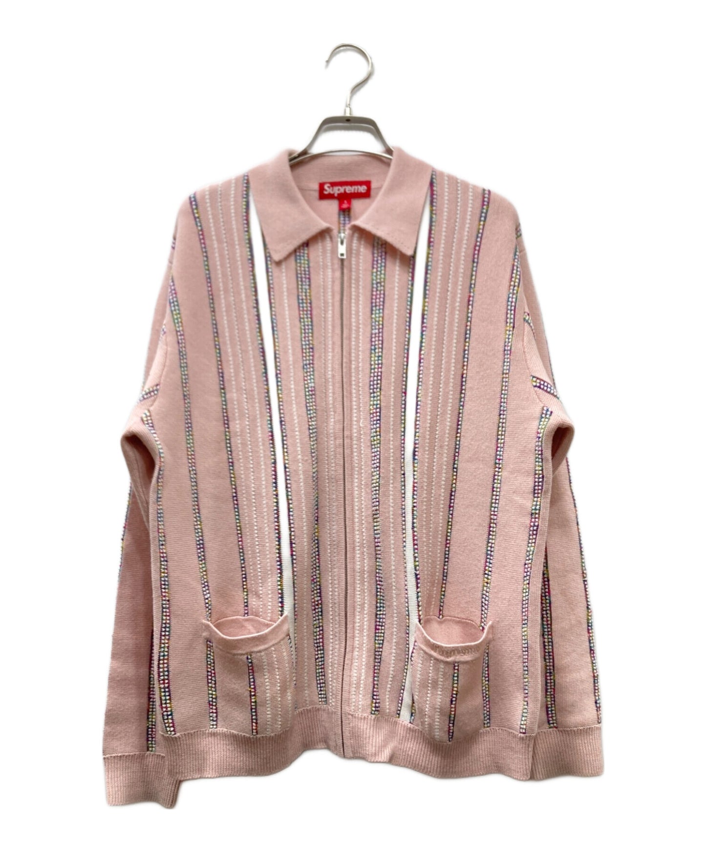 [Pre-owned] SUPREME 24AW Speckle Stripe Zip Up Cardigan Zip Cardigan