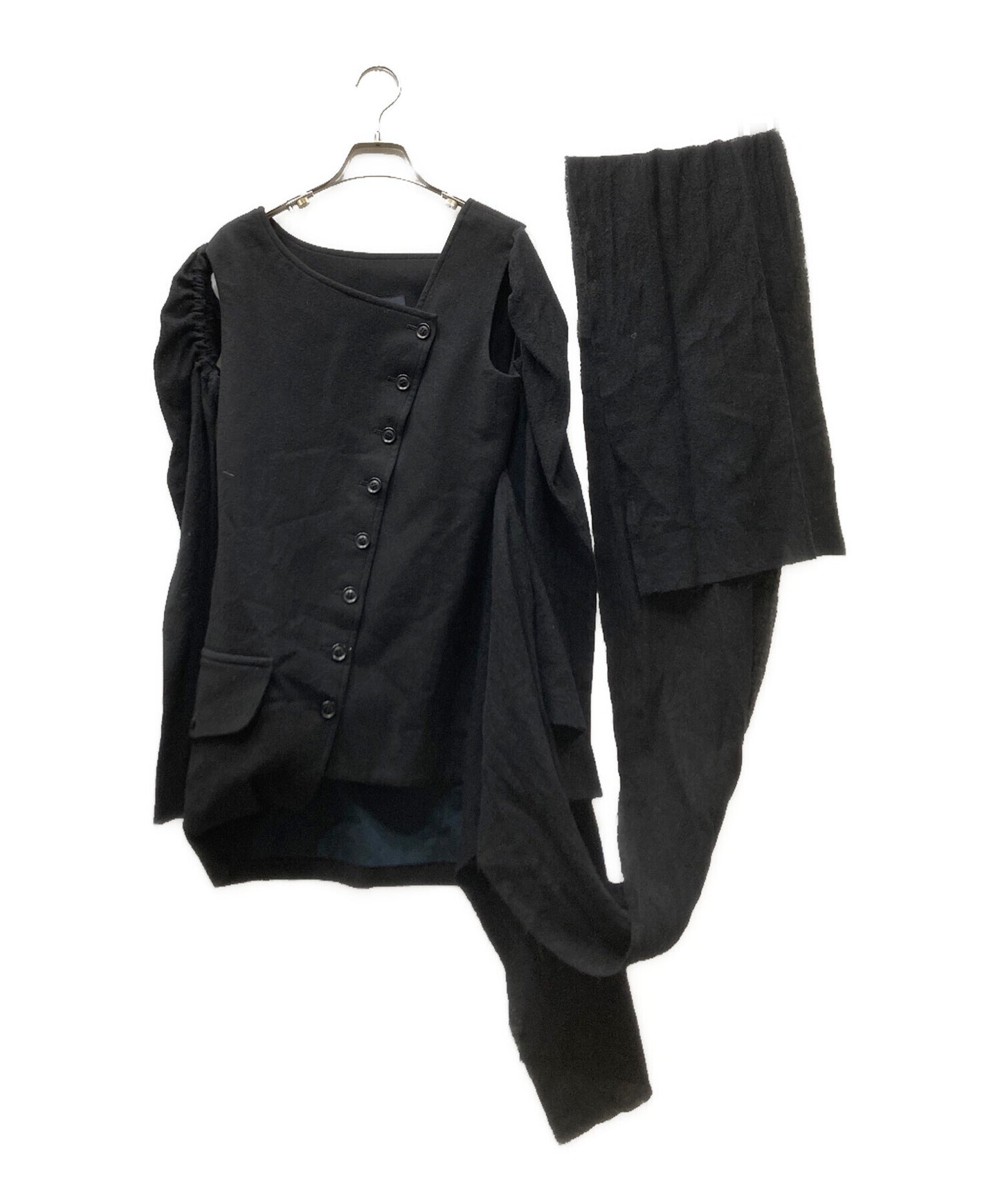 [Pre-owned] LIMI feu Fulling Serge C Vest With Stole & Sleeve Sleeveless Jacket With Stole LE-Y04-108