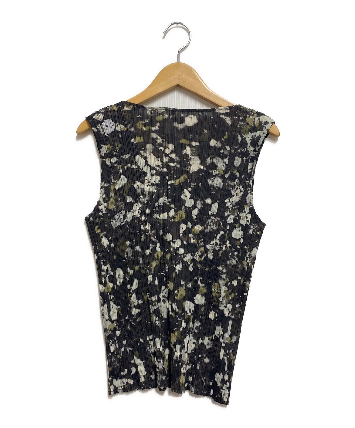 [Pre-owned] PLEATS PLEASE Floral-print pleated sleeveless cut and sewn PP96-JK021