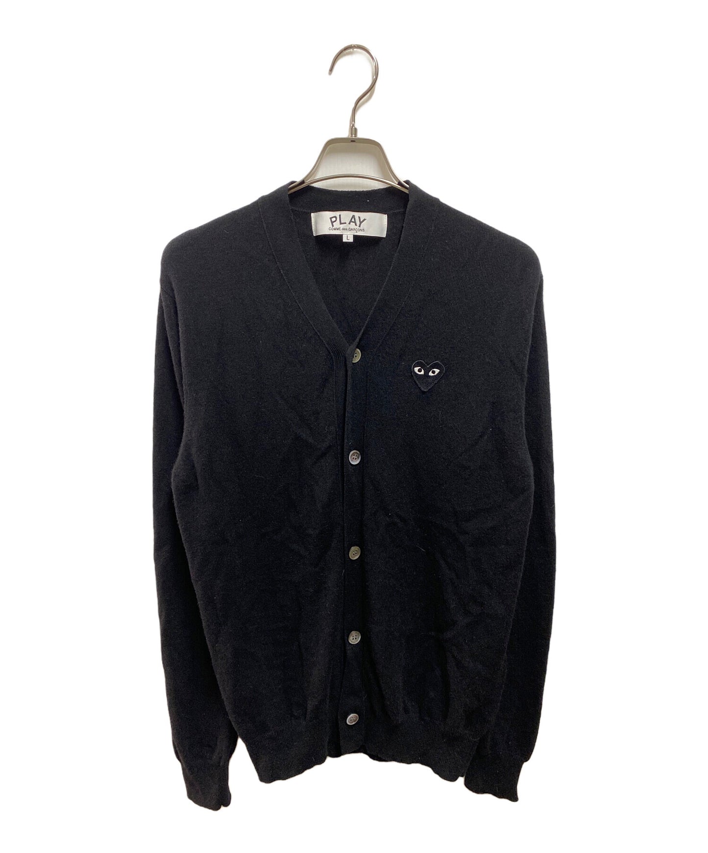 [Pre-owned] PLAY COMME des GARCONS Heart Logo V-Neck Cardigan AX-N024