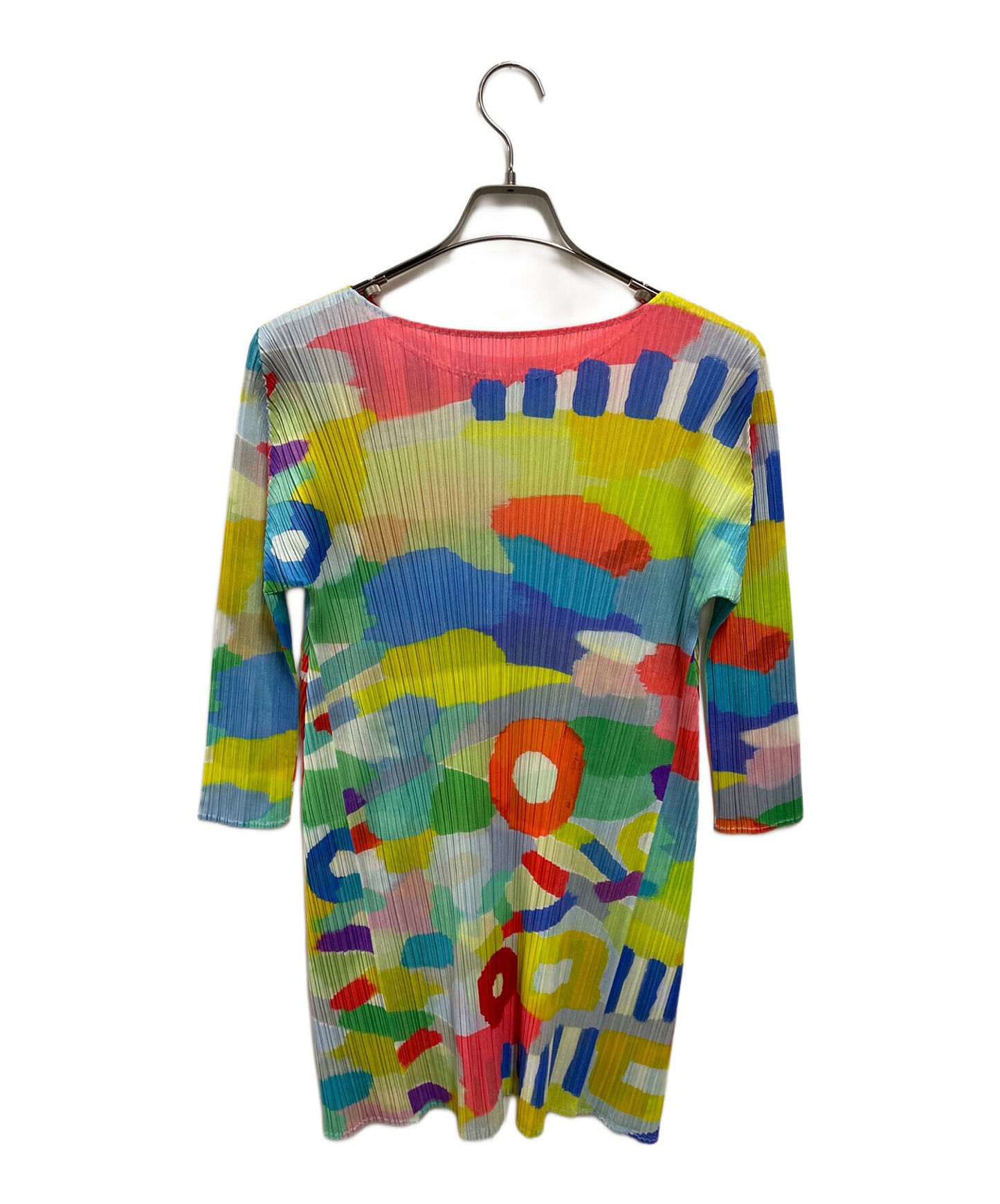 [Pre-owned] PLEATS PLEASE Pleated dress with all-over pattern PP61-JT604