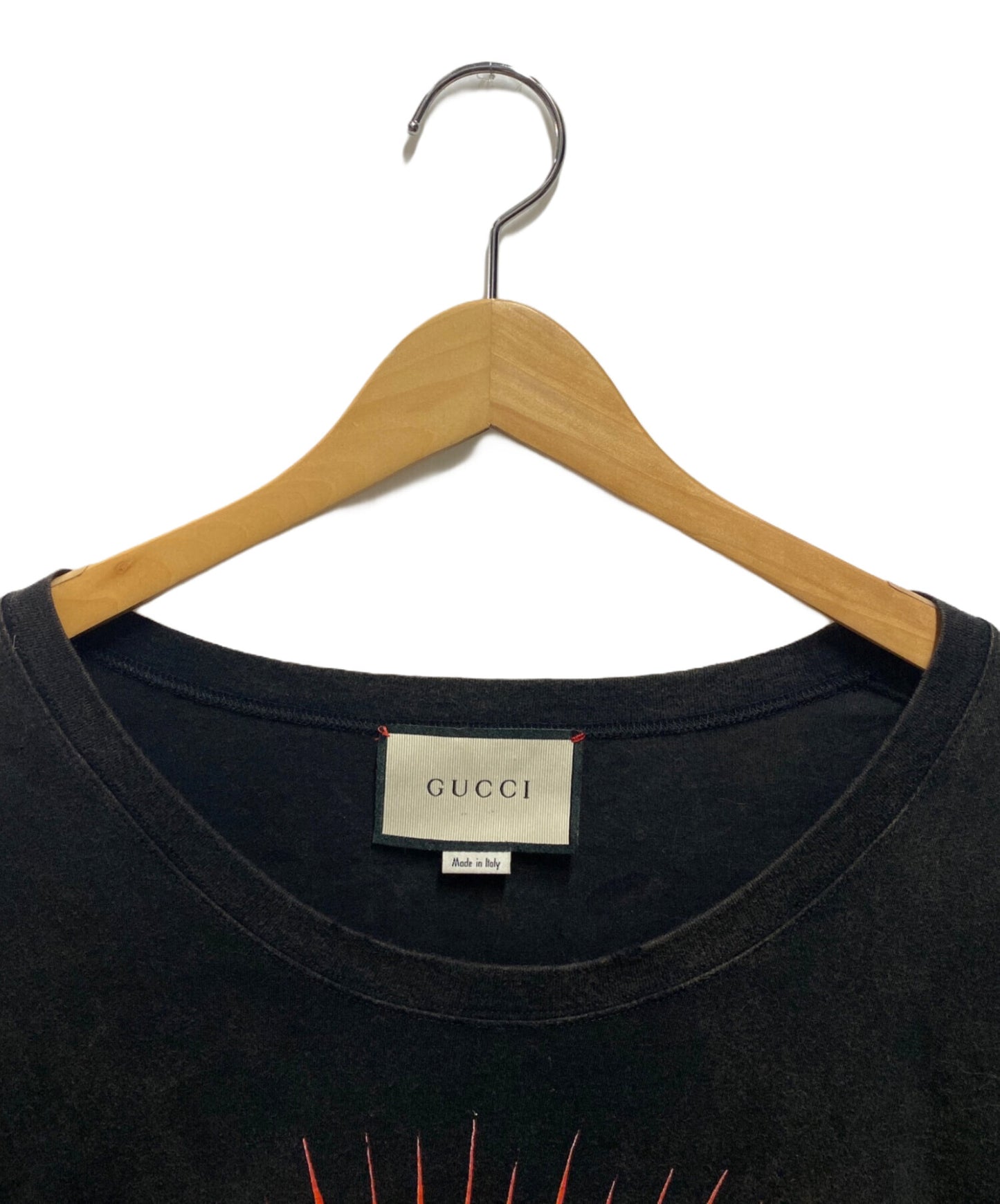 [Pre-owned] GUCCI Vintage Finish Angry Cat T-Shirt 442670 X5U16