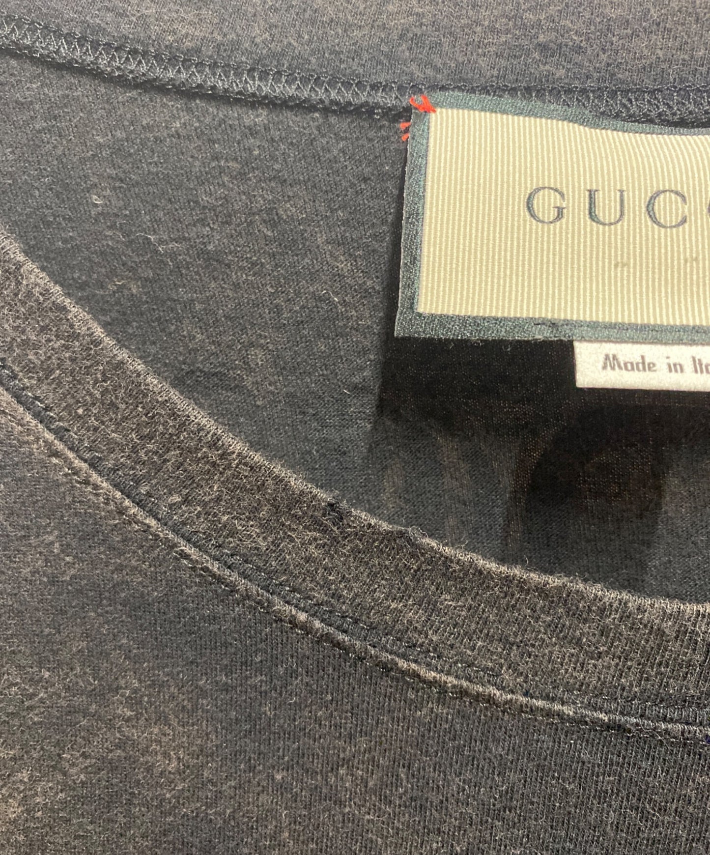 [Pre-owned] GUCCI Vintage Finish Angry Cat T-Shirt 442670 X5U16