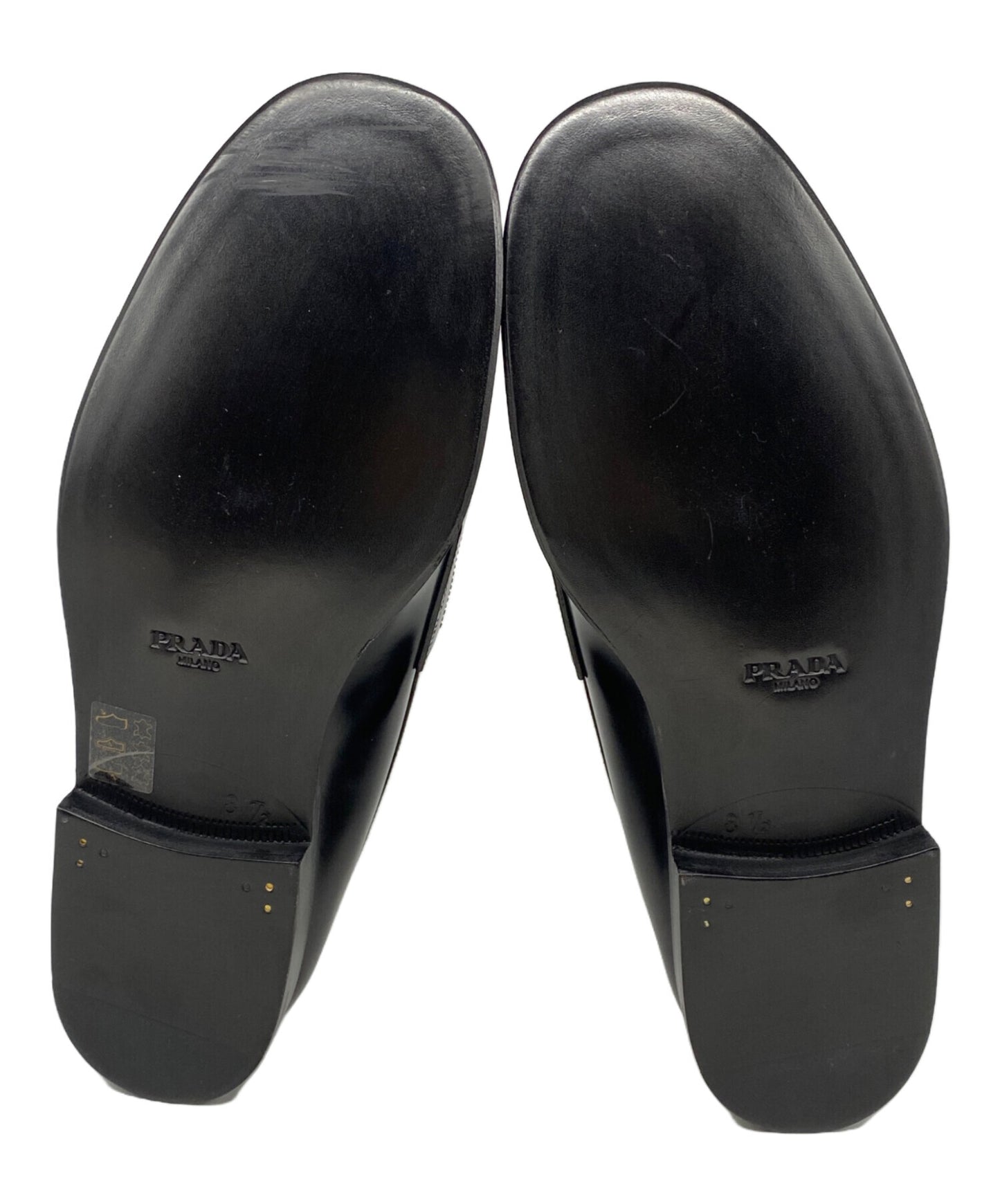 [Pre-owned] PRADA Brushed leather triangle logo loafer 2DB201