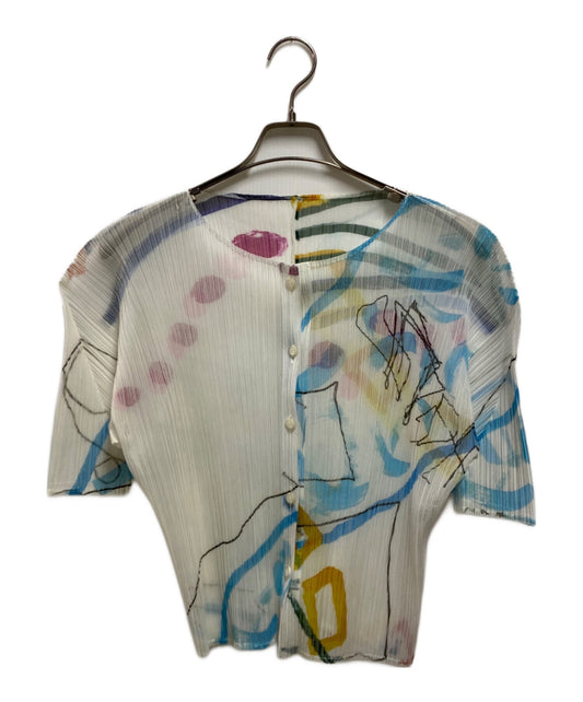 [Pre-owned] PLEATS PLEASE Short-sleeved pleated cardigan PP12-JJ426